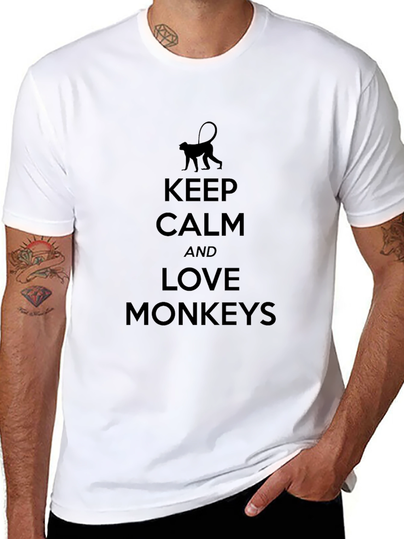 Keep Calm and Love Monkeys T-Shirt - Black