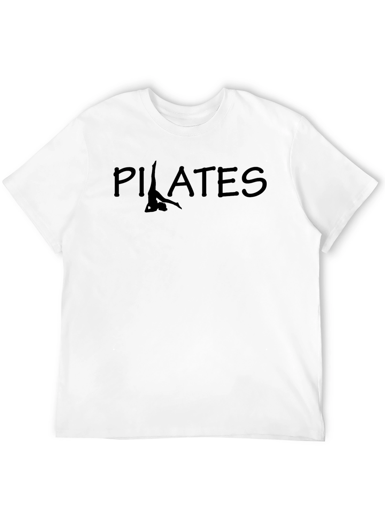 Pilates Pose Graphic Print Black T-Shirt