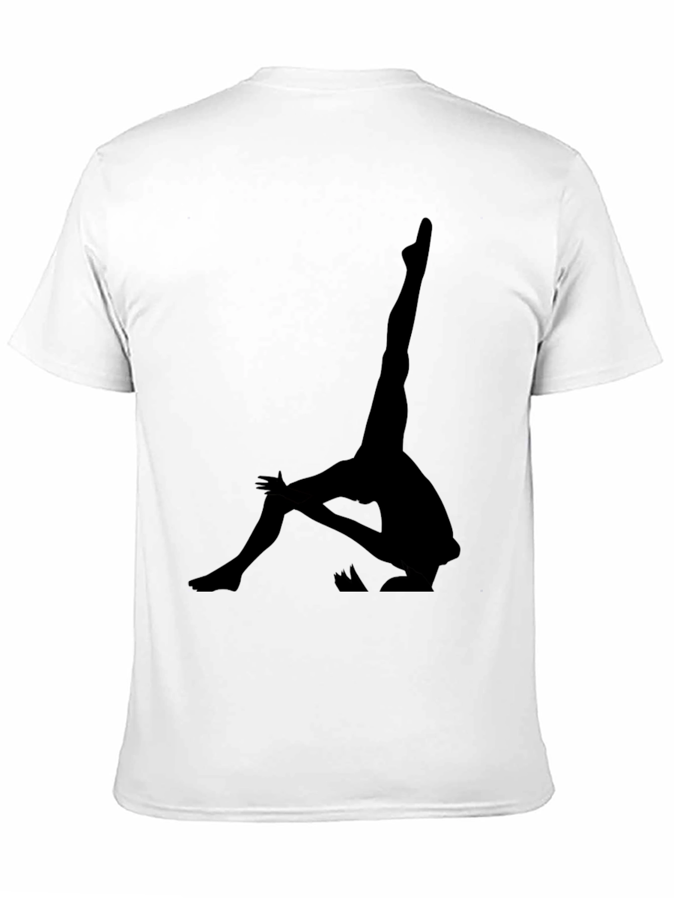 Yoga Pose Graphic Tee - Black Cotton T-Shirt