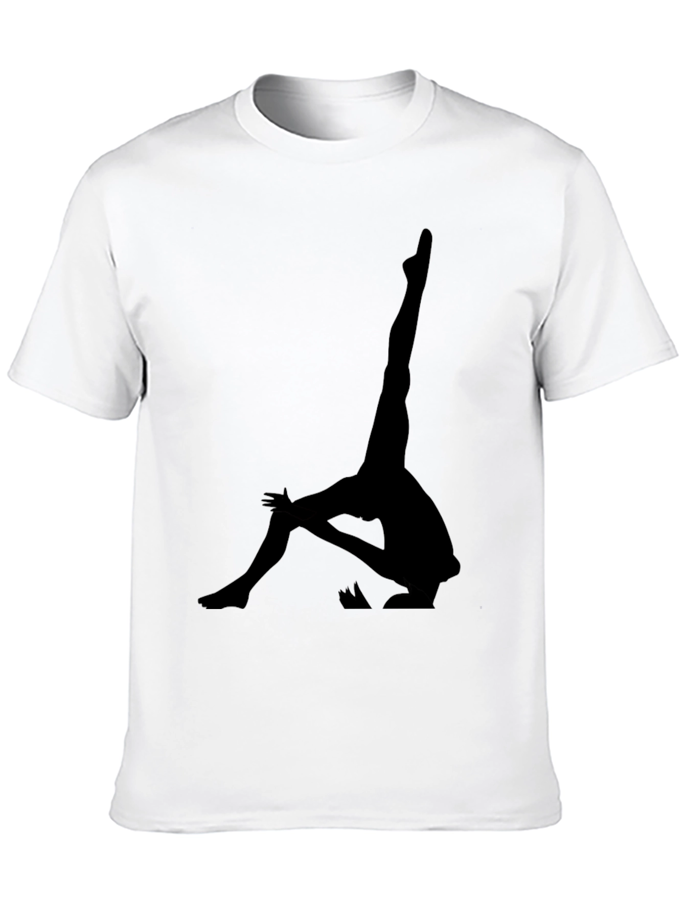 Yoga Pose Graphic Tee - Black Cotton T-Shirt