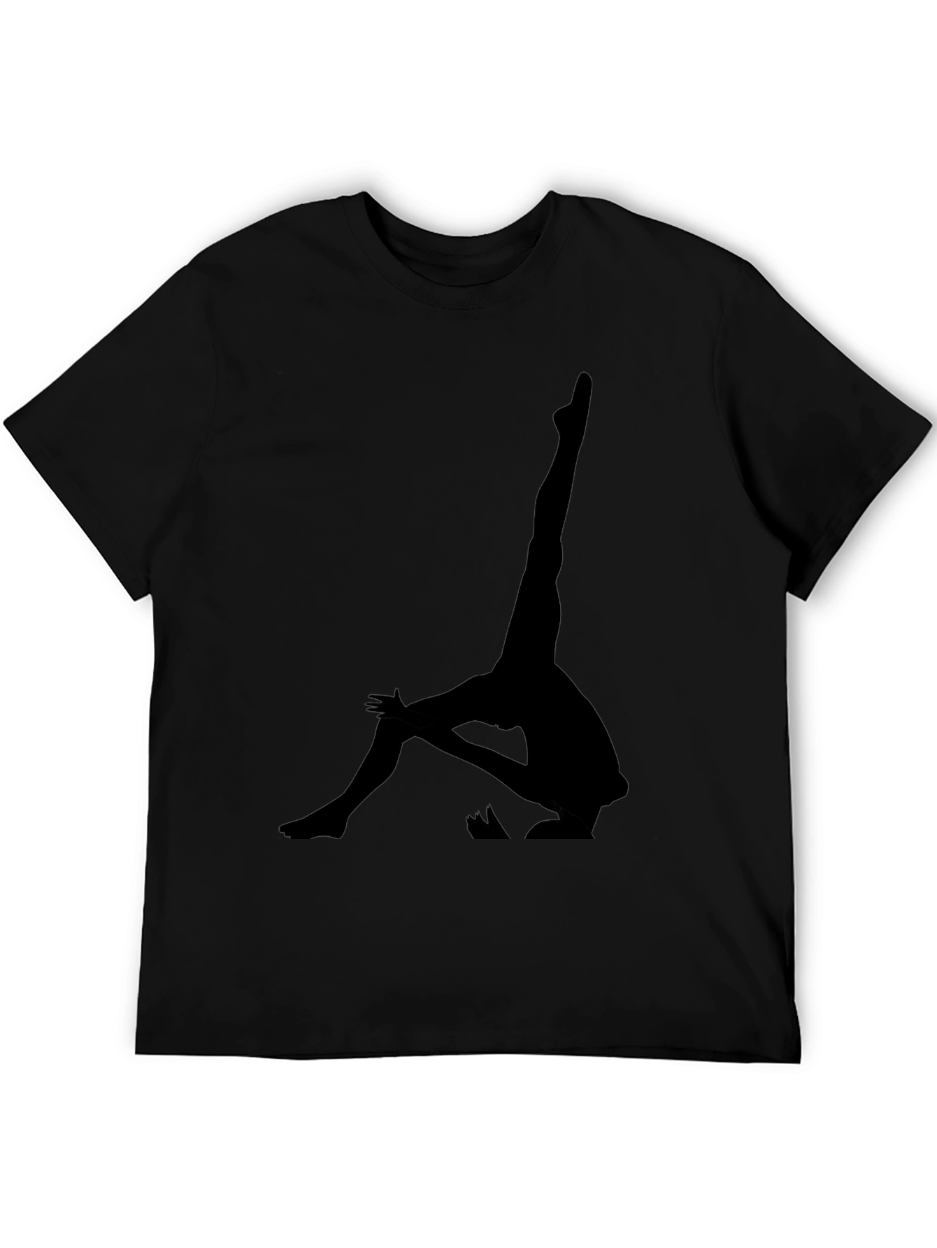 Yoga Pose Graphic Tee - Black Cotton T-Shirt