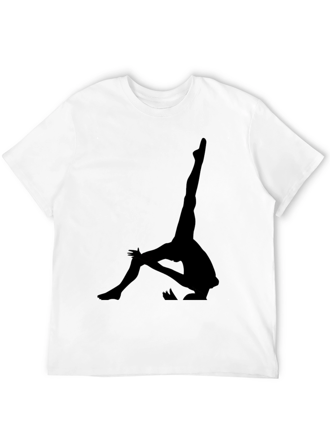 Yoga Pose Graphic Tee - Black Cotton T-Shirt