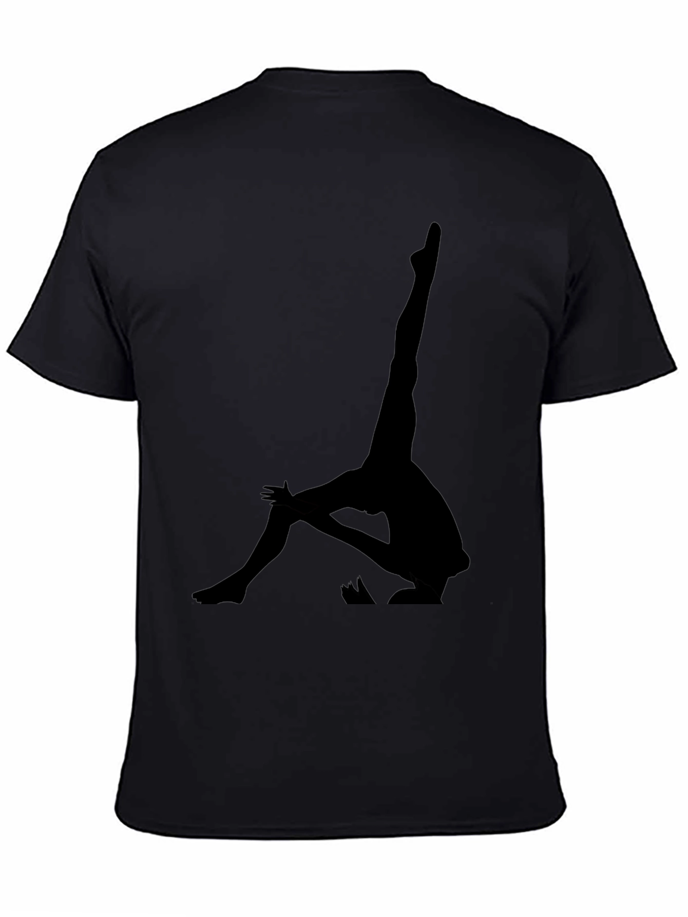 Yoga Pose Graphic Tee - Black Cotton T-Shirt