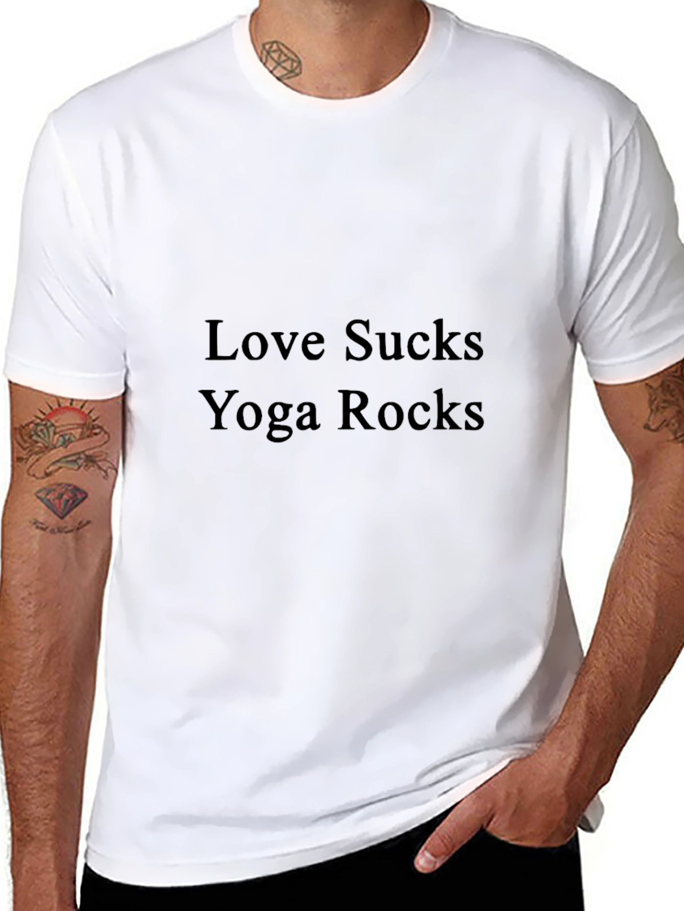 Love Sucks Yoga Rocks Graphic T-Shirt