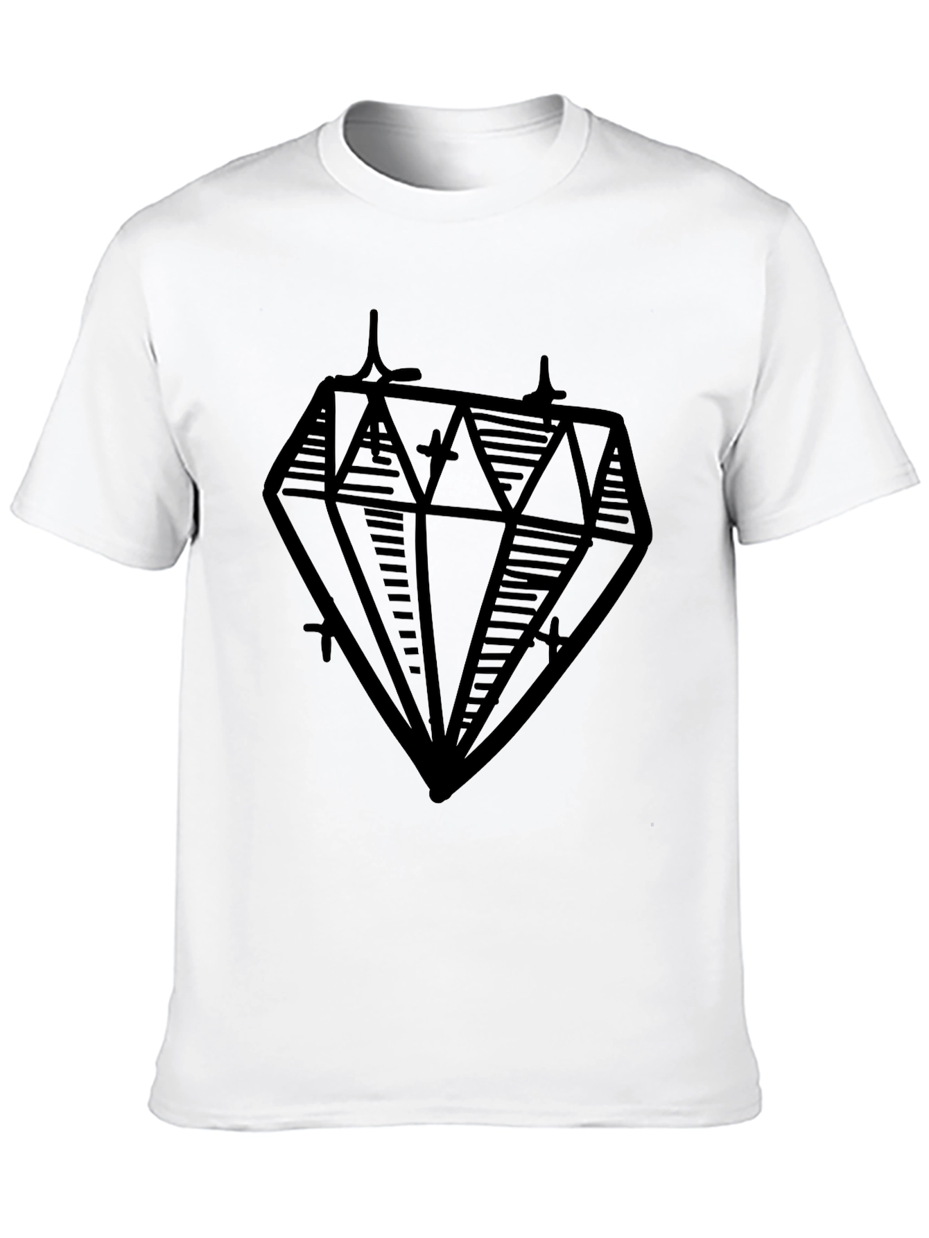 Diamond Graphic Print Black Tee