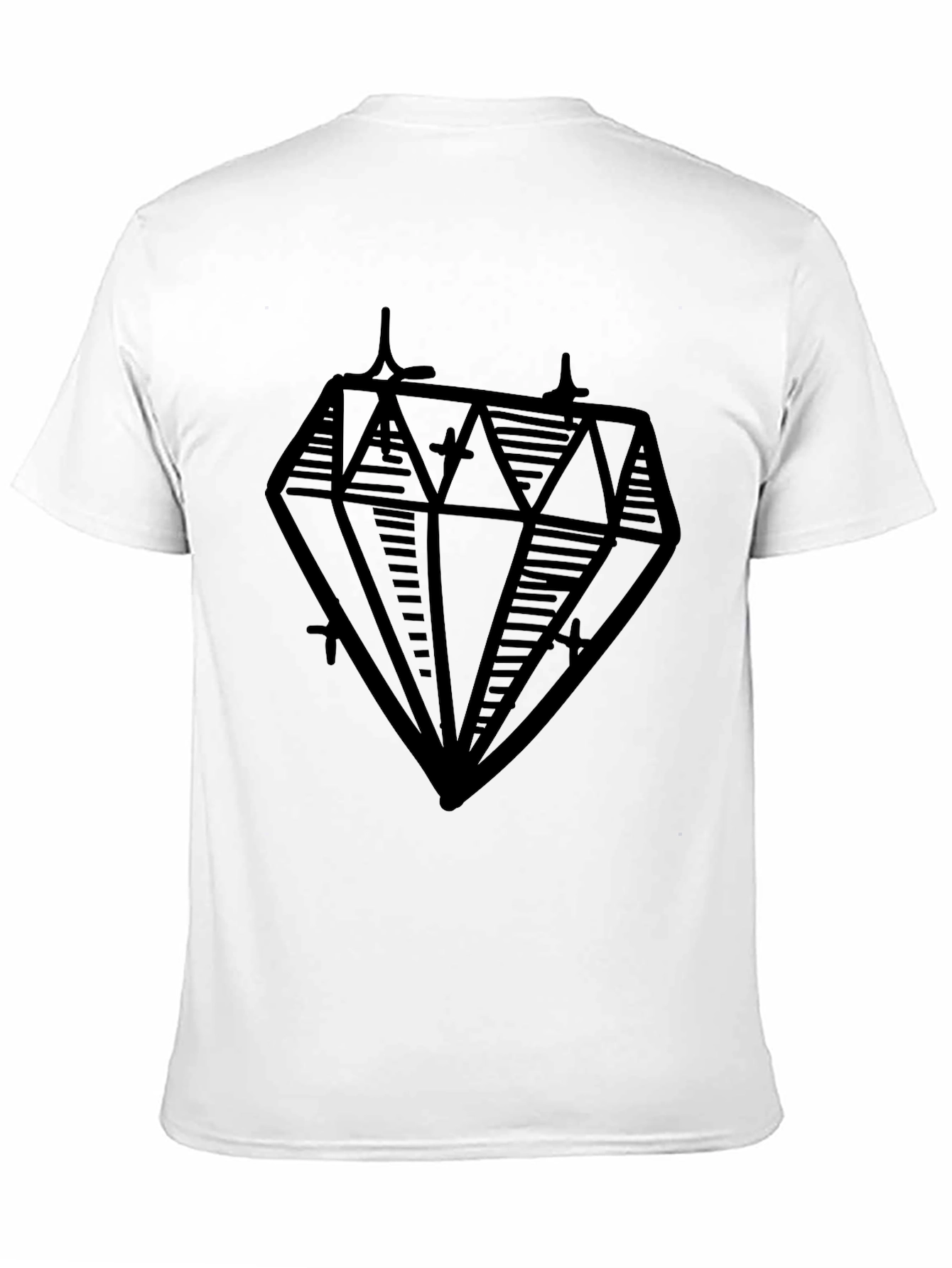 Diamond Graphic Print Black Tee