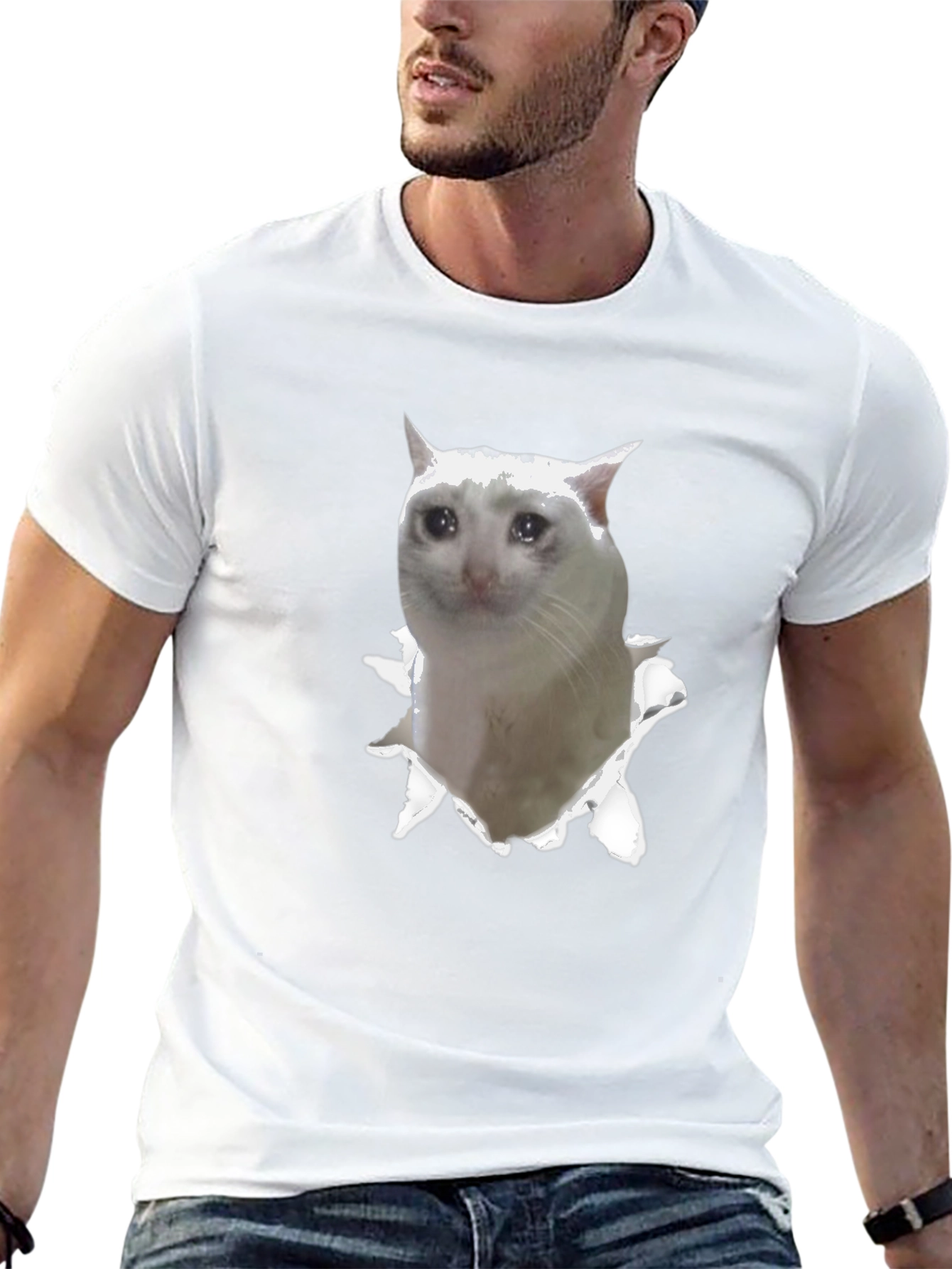 Sad Cat Meme T-Shirt - Funny Viral Tee