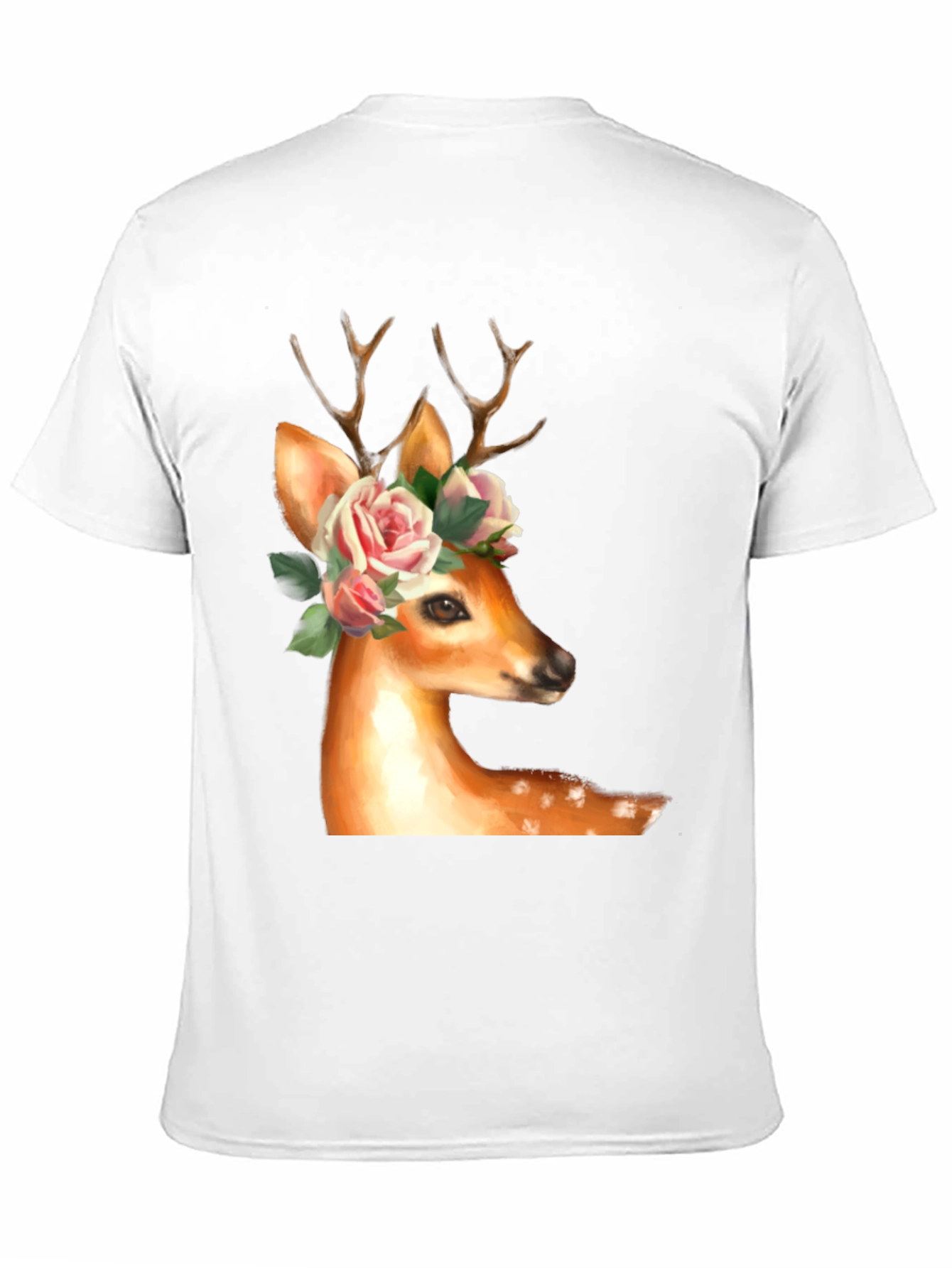 Deer with Floral Crown Graphic Tee