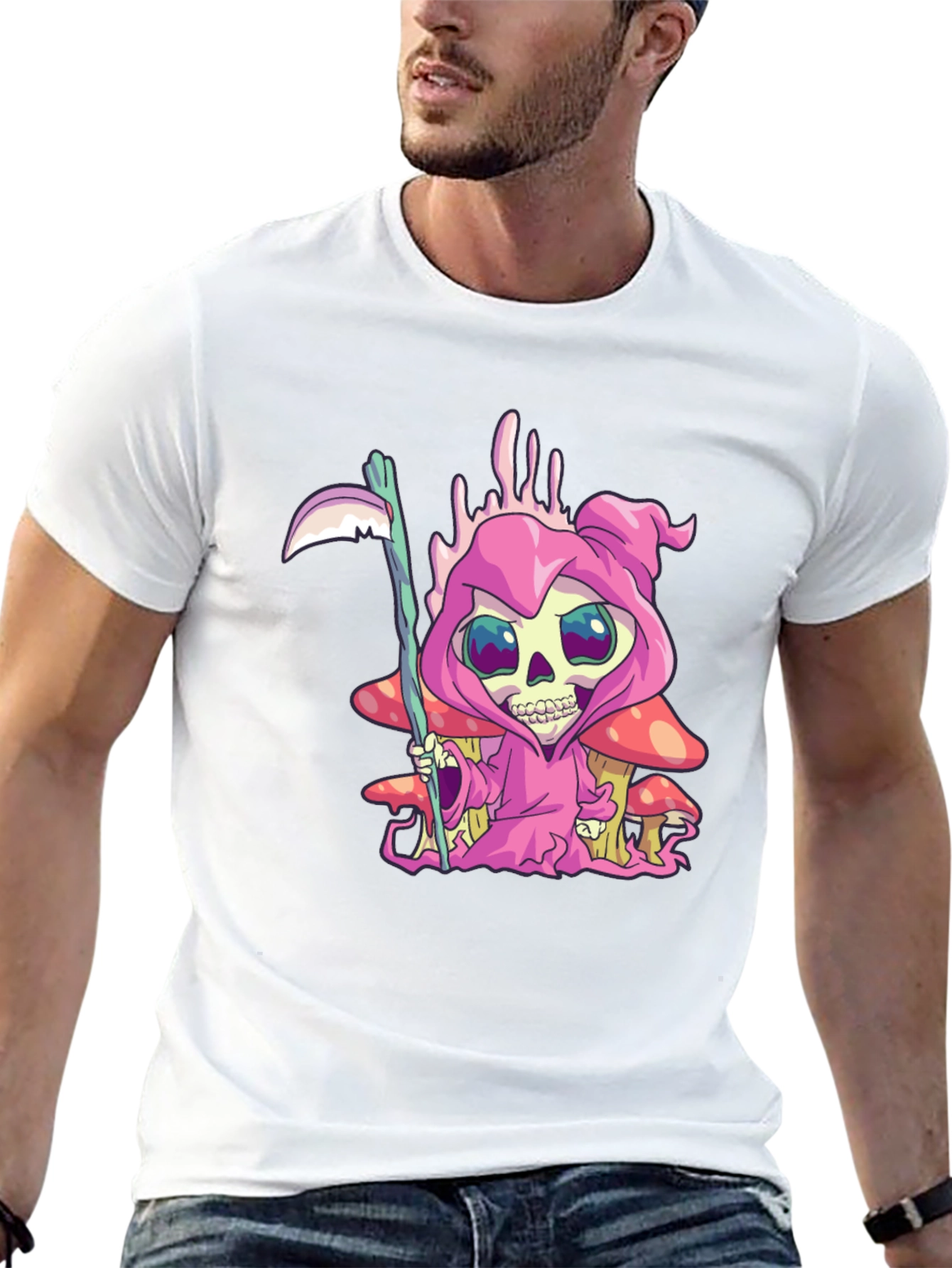 Grim Reaper T-Shirt - Cartoon Skull Design