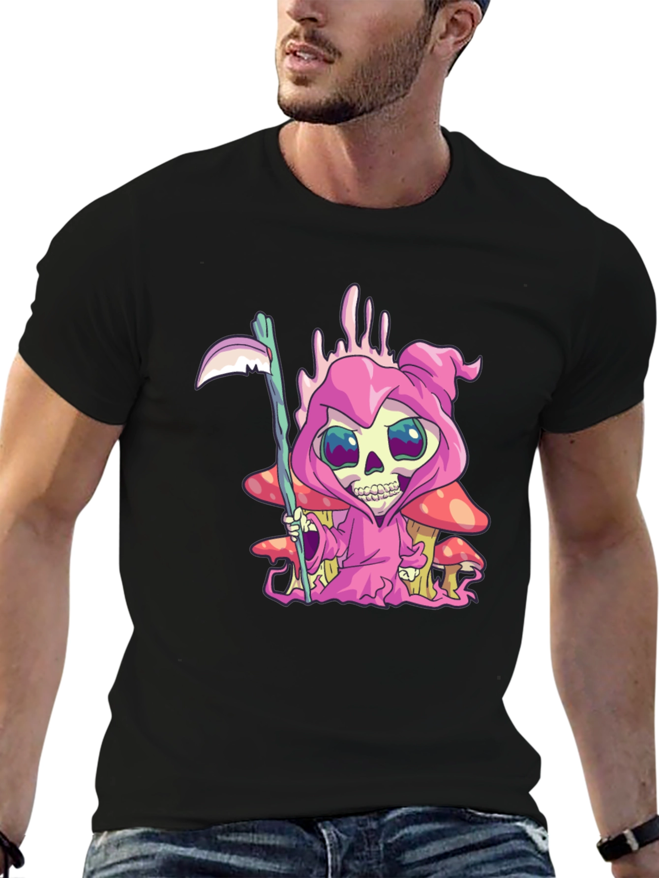 Grim Reaper T-Shirt - Cartoon Skull Design