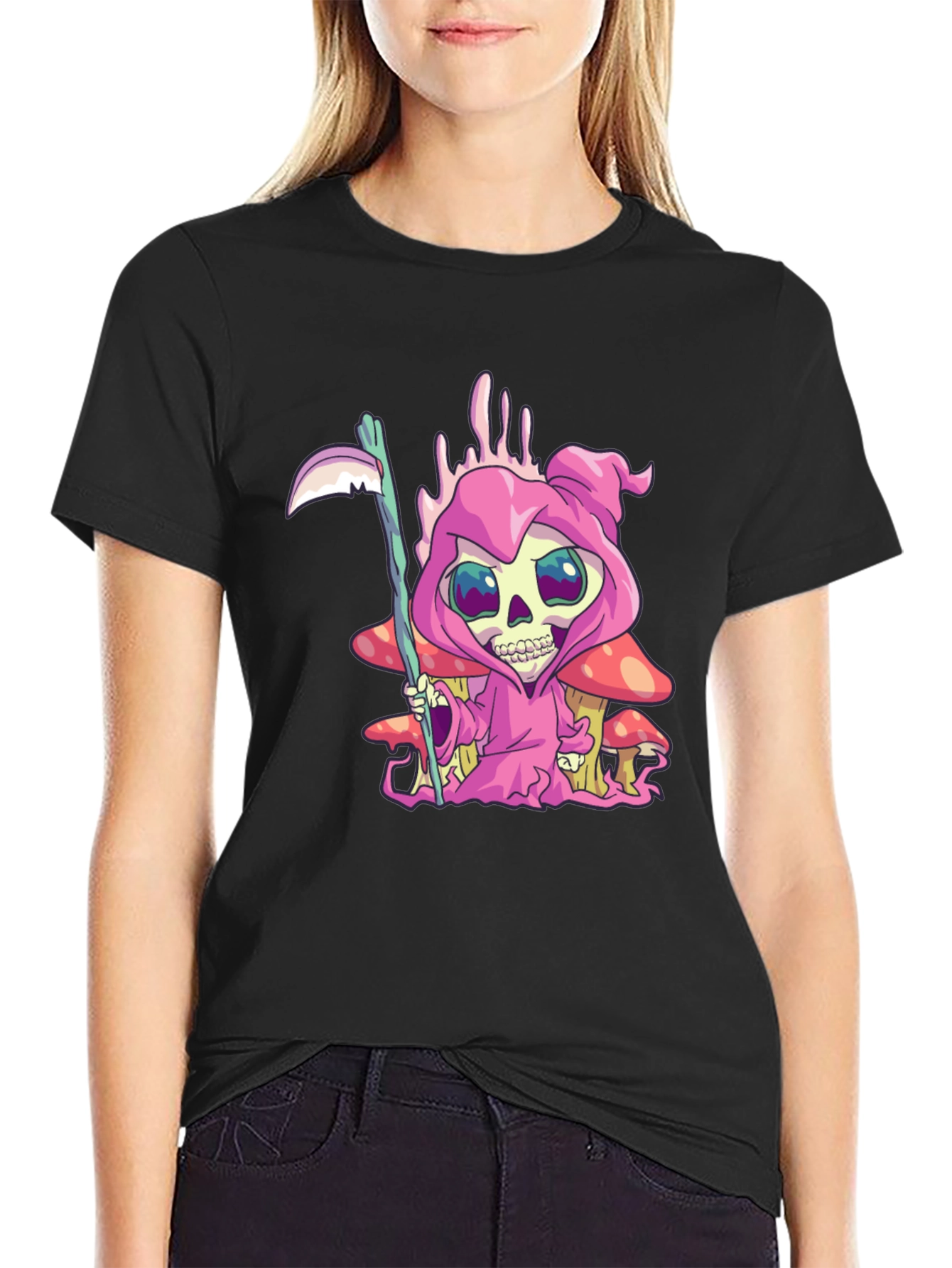 Grim Reaper T-Shirt - Cartoon Skull Design