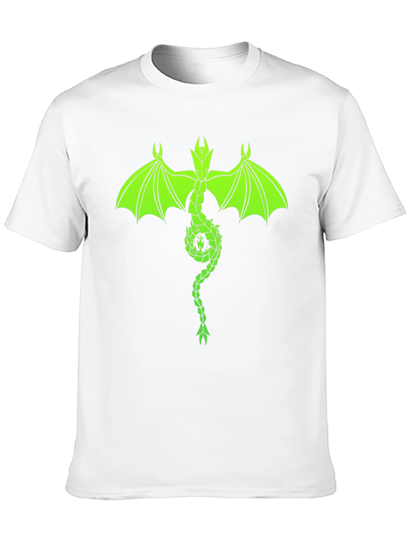 Neon Green Dragon Graphic Black T-Shirt