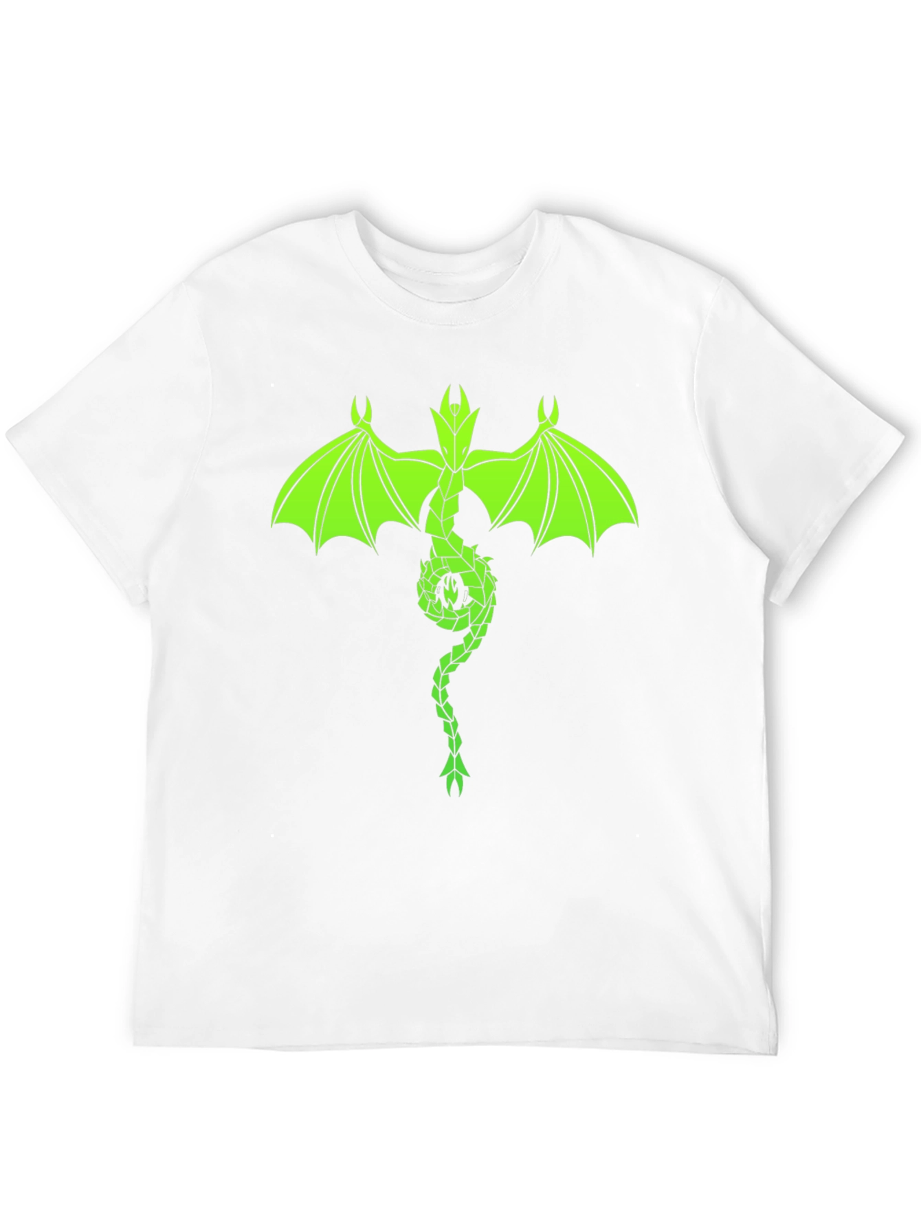 Neon Green Dragon Graphic Black T-Shirt