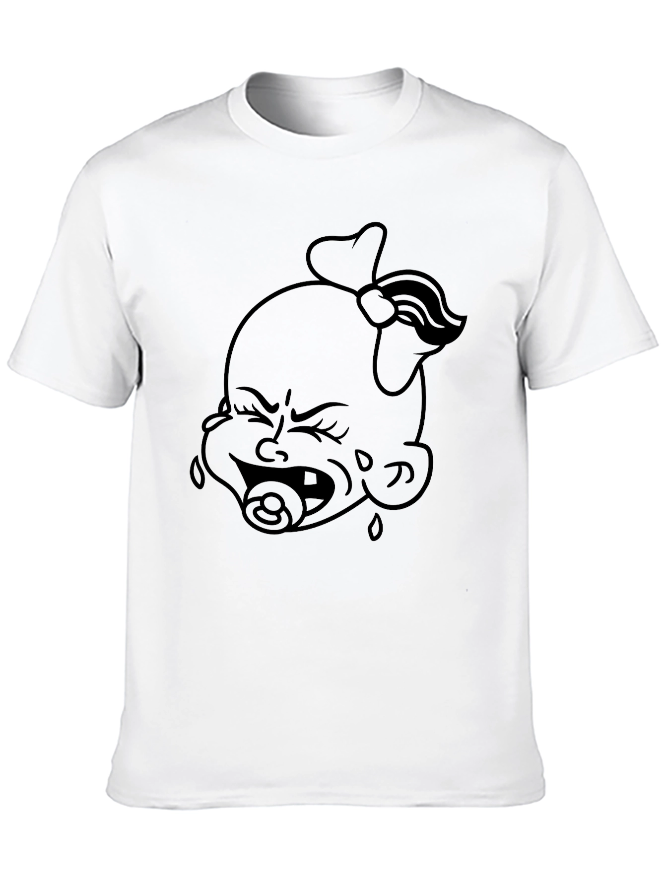 Funny Crying Baby Graphic Tee - Black Unisex T-Shirt