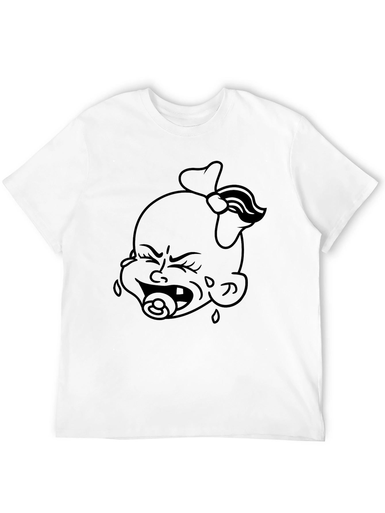 Funny Crying Baby Graphic Tee - Black Unisex T-Shirt