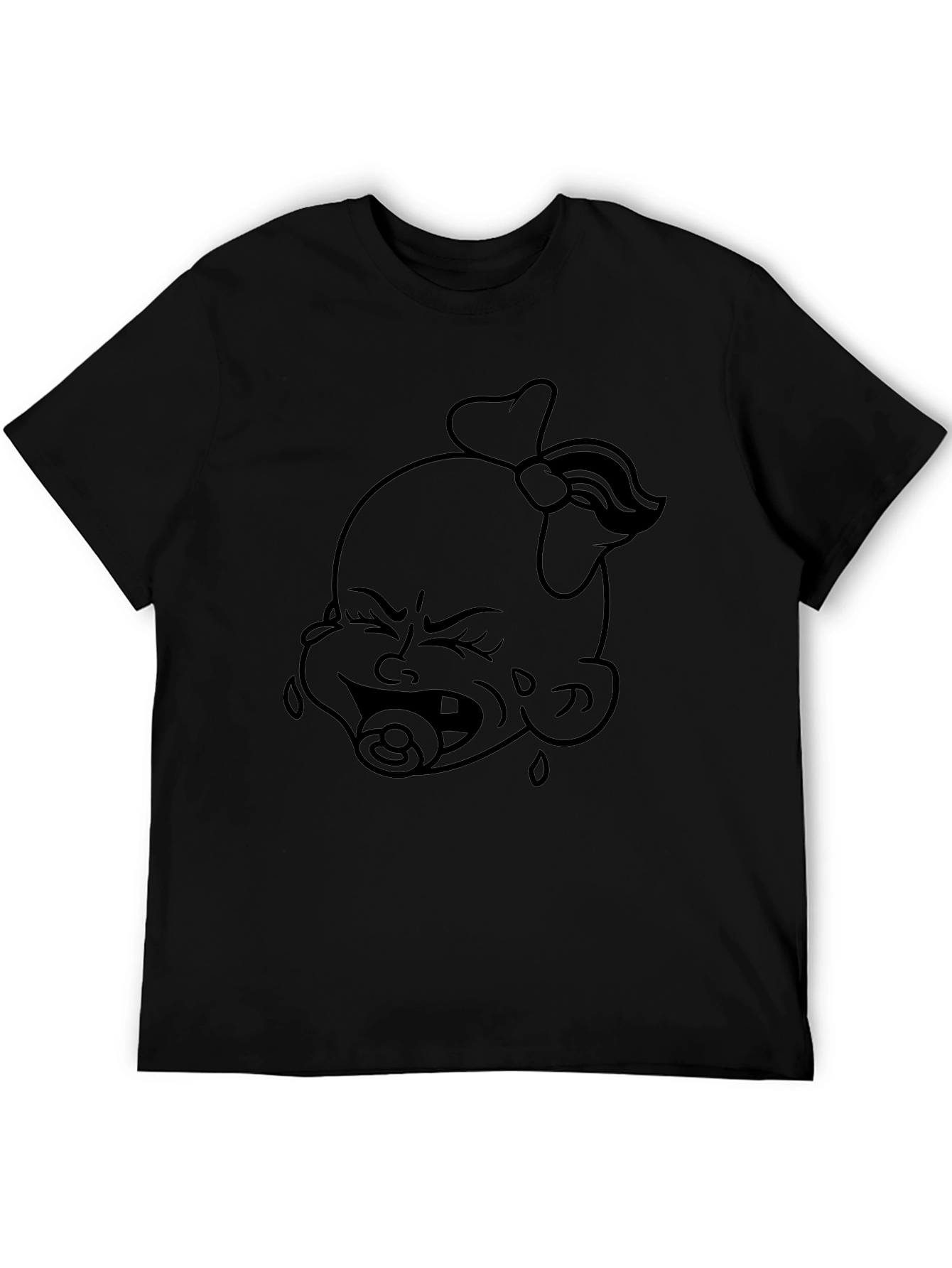 Funny Crying Baby Graphic Tee - Black Unisex T-Shirt