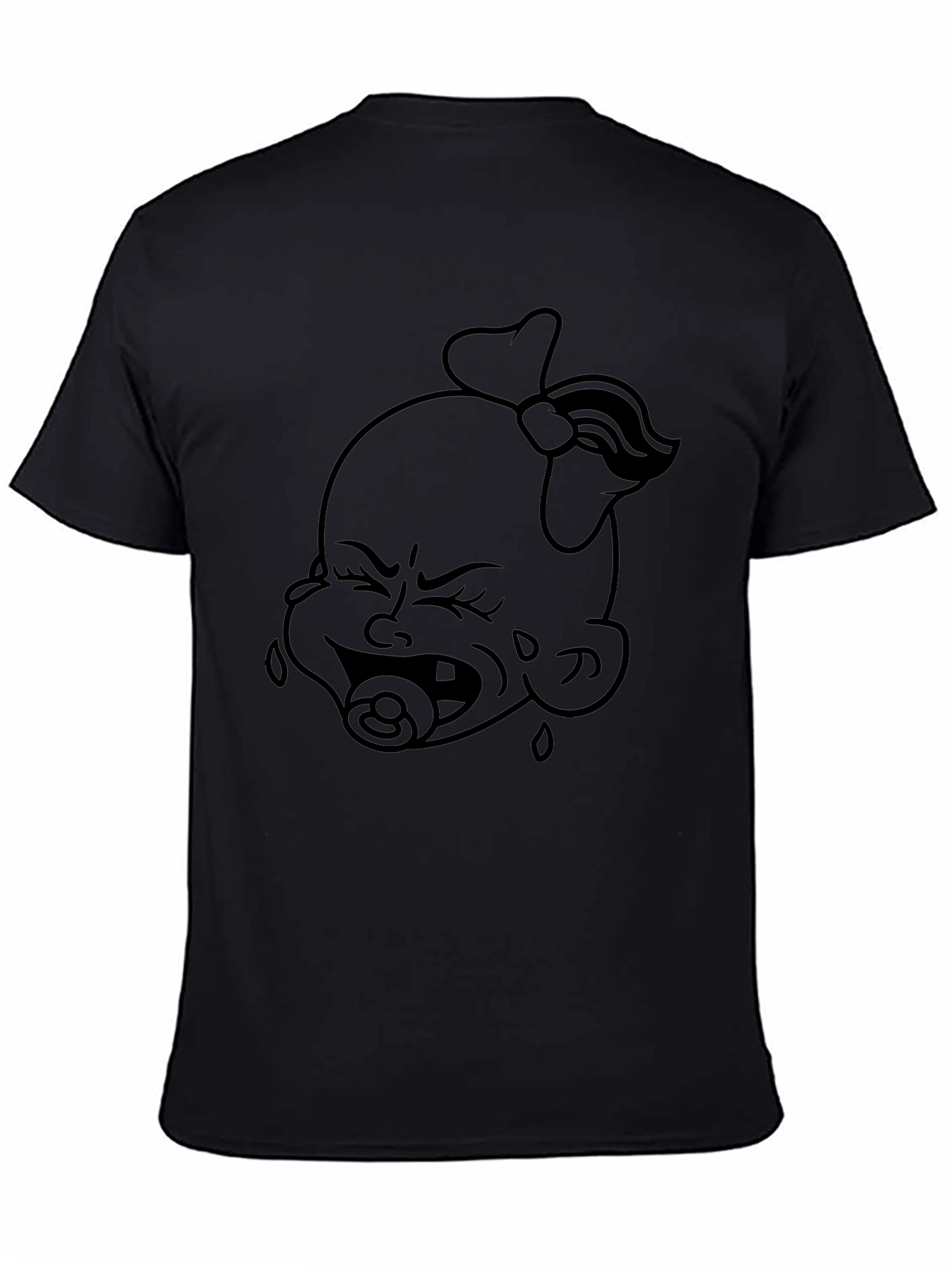 Funny Crying Baby Graphic Tee - Black Unisex T-Shirt