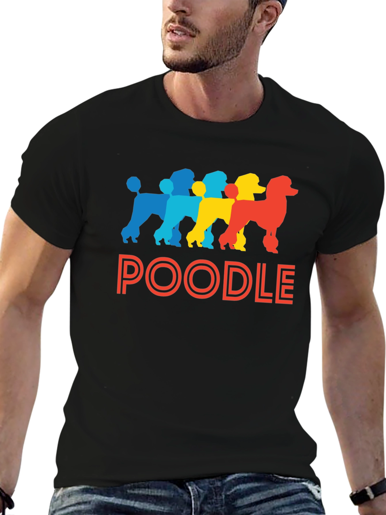 Colorful Poodle Silhouette T-Shirt