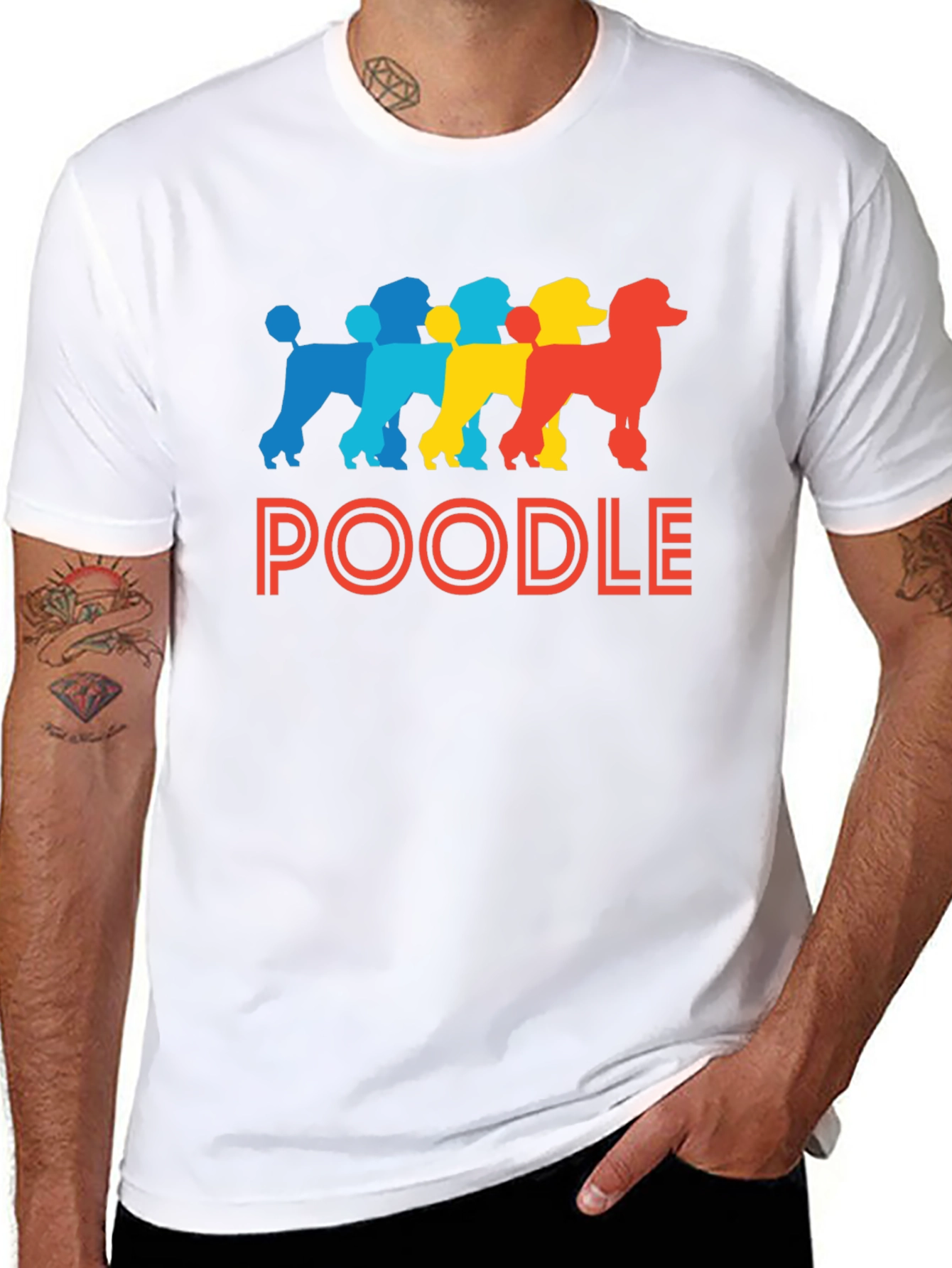 Colorful Poodle Silhouette T-Shirt