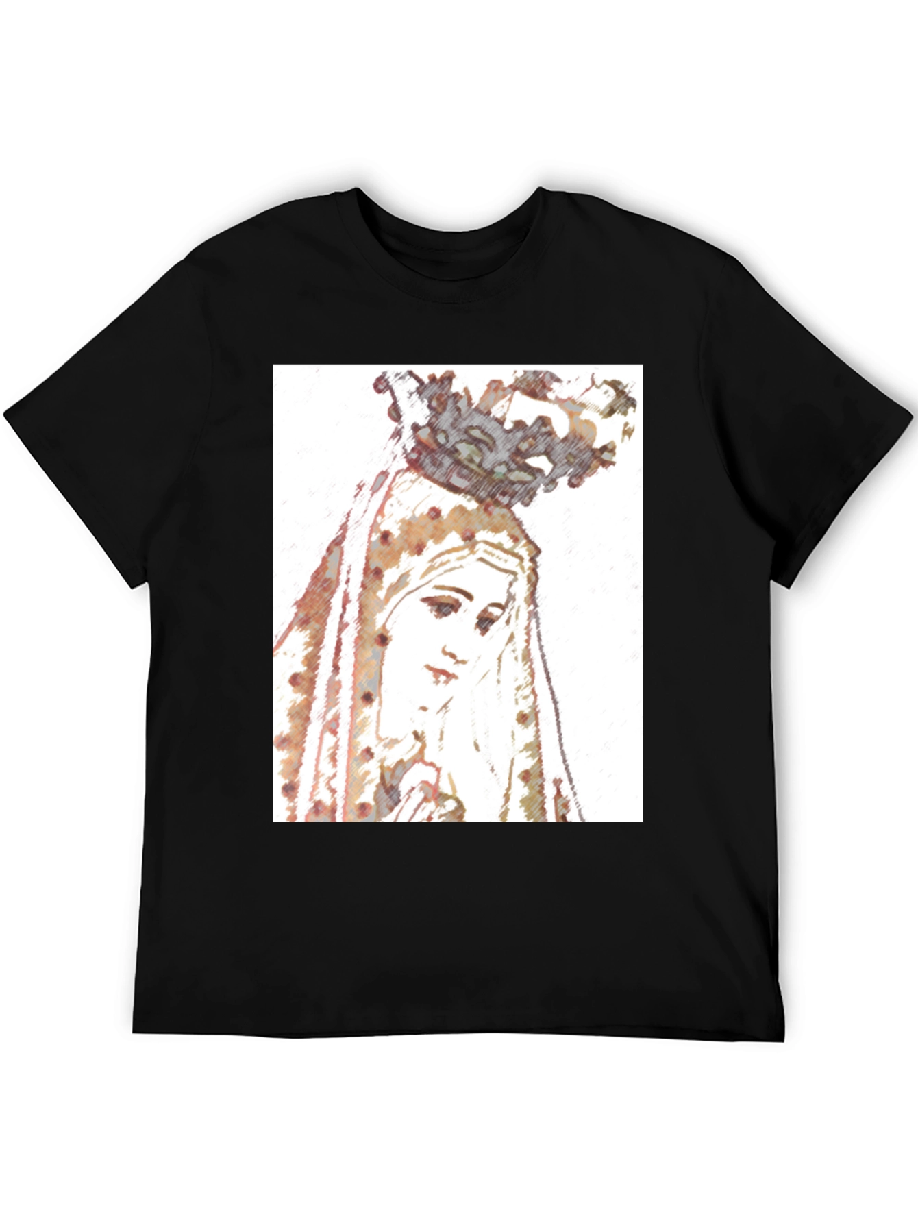 Virgin Mary Graphic Tee - Religious Art T-Shirt