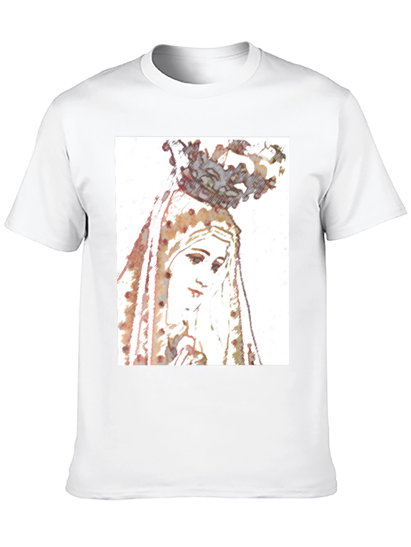 Virgin Mary Graphic Tee - Religious Art T-Shirt