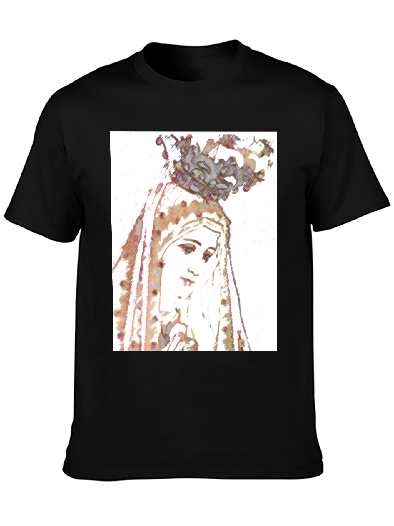 Virgin Mary Graphic Tee - Religious Art T-Shirt