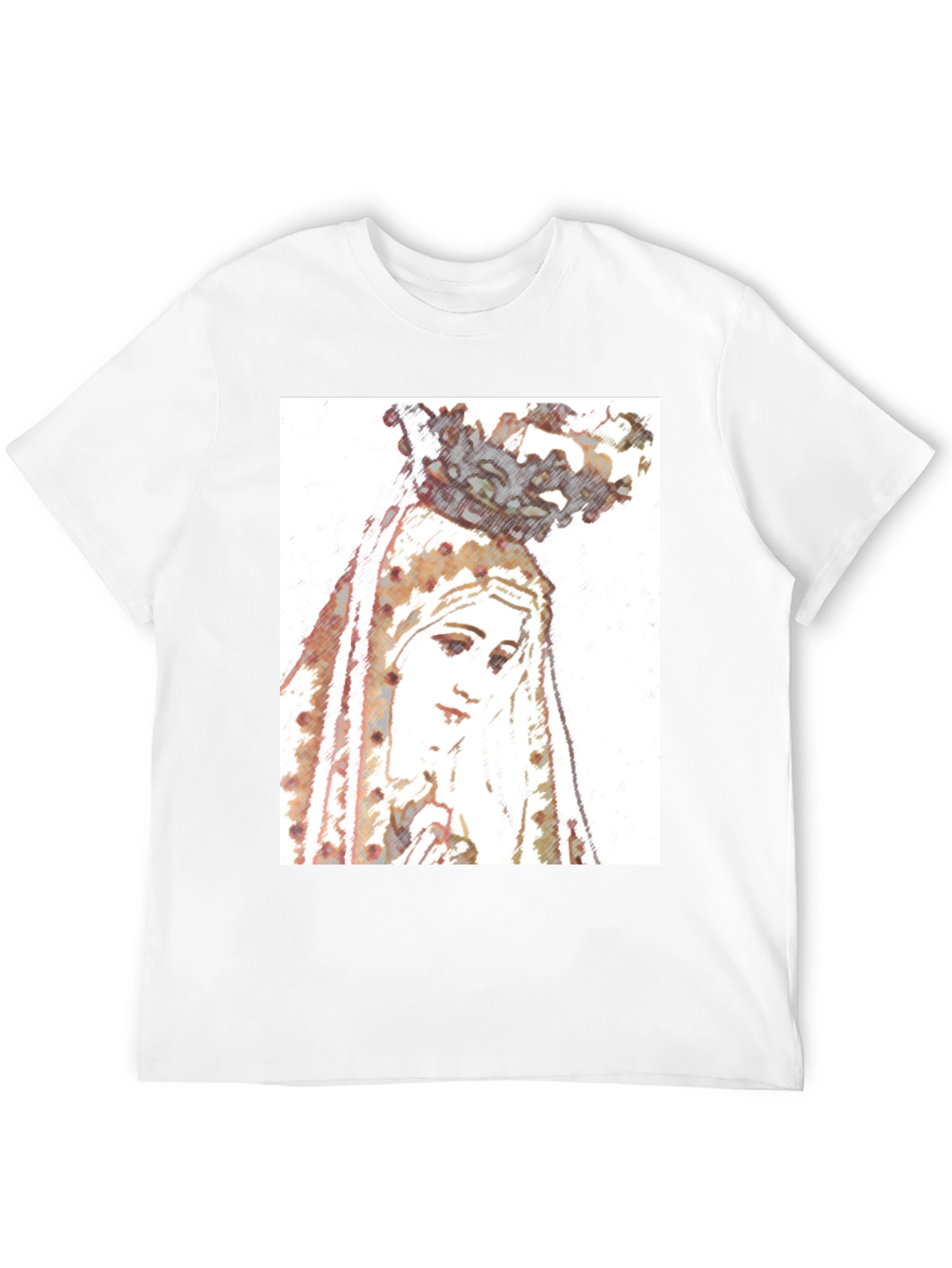 Virgin Mary Graphic Tee - Religious Art T-Shirt