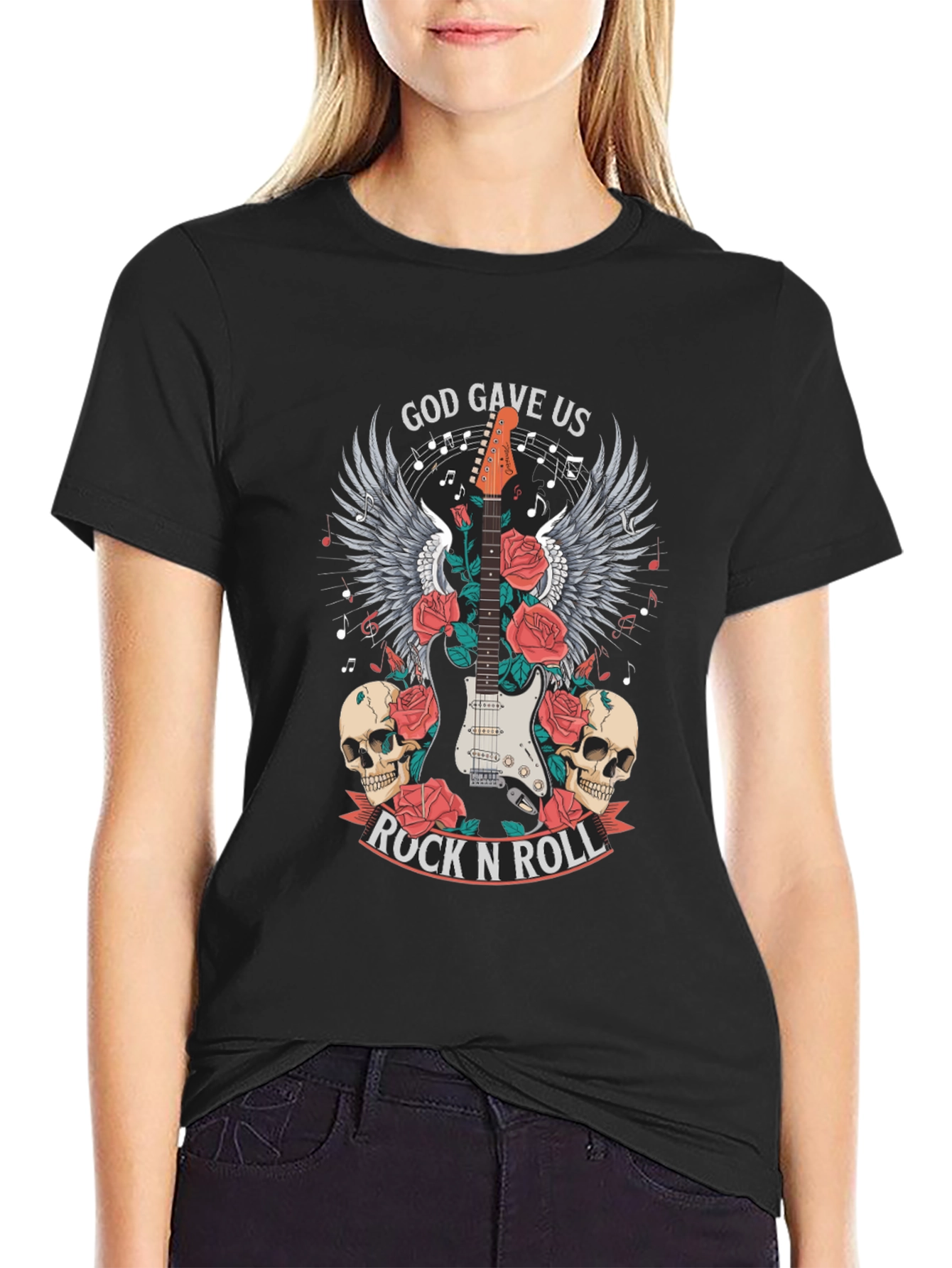 God Gave Us Rock N Roll Graphic T-Shirt