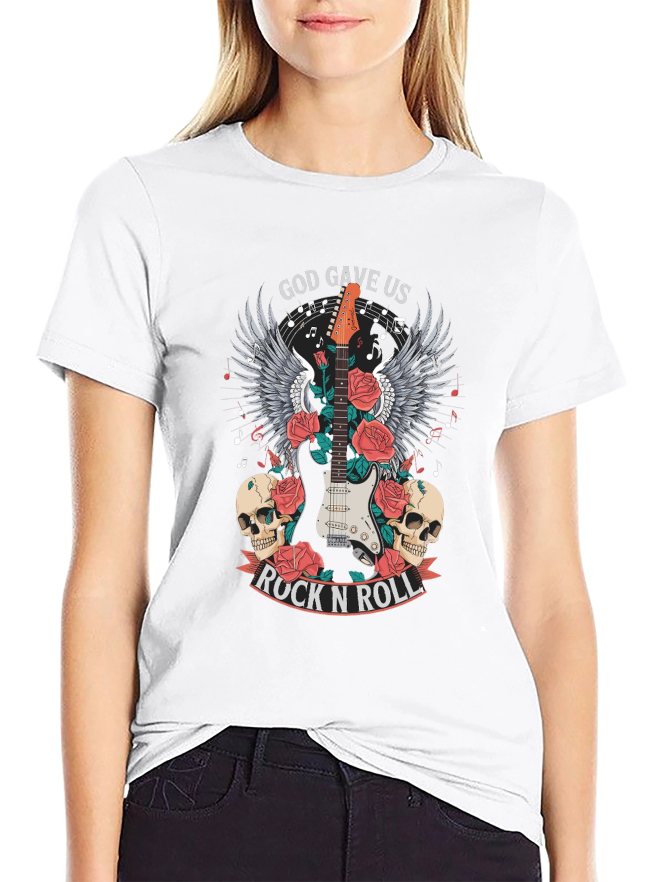 God Gave Us Rock N Roll Graphic T-Shirt