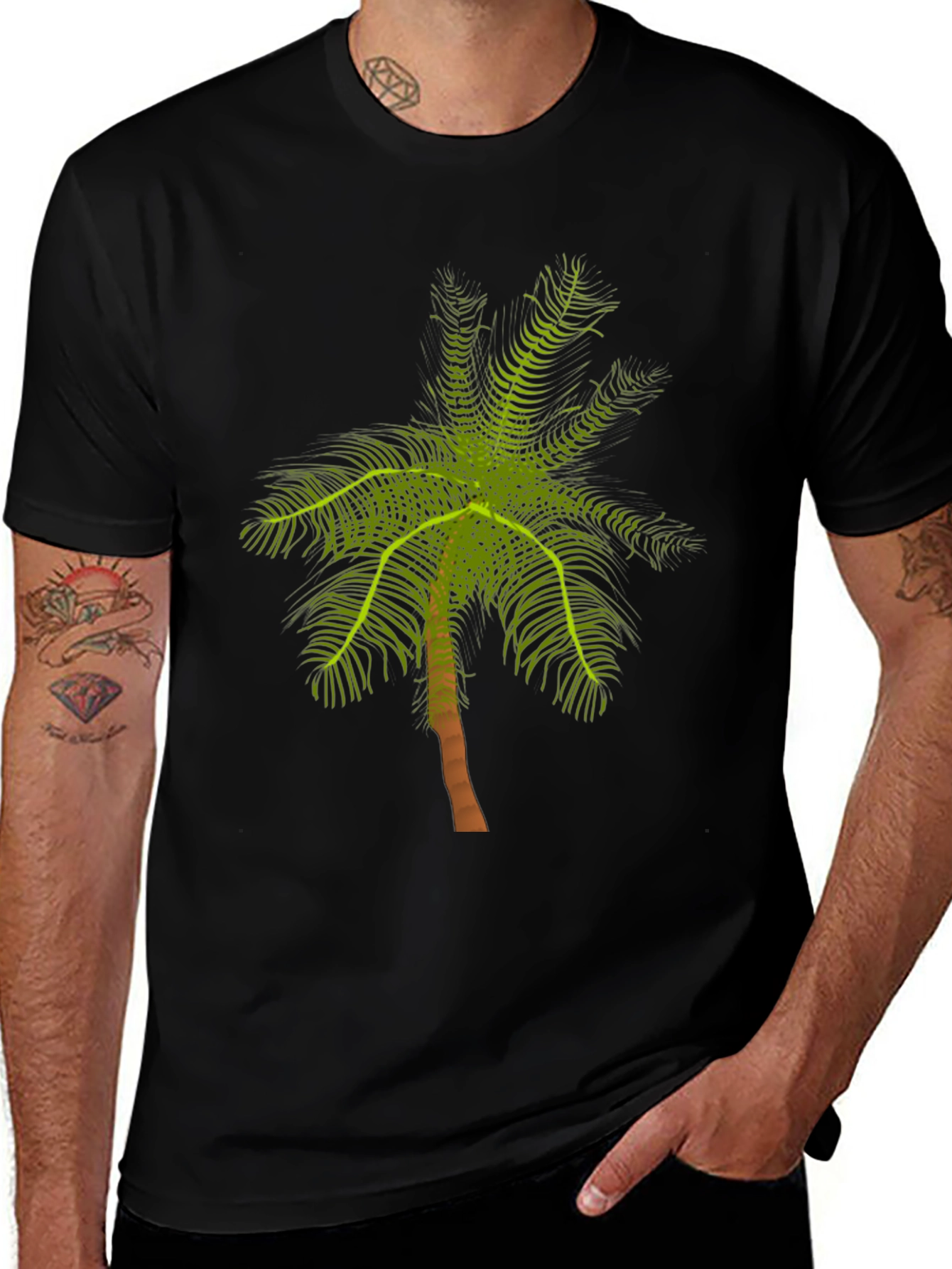 Palm Tree Graphic T-Shirt - Tropical Style