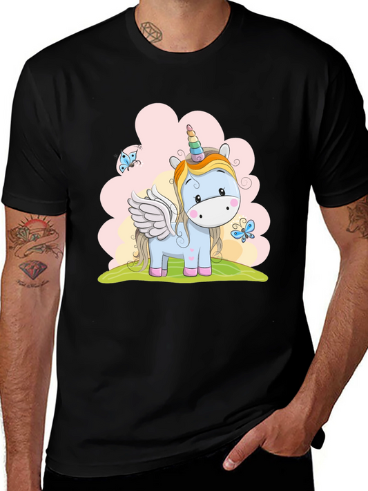 Unicorn Graphic T-Shirt - Black Cotton Tee