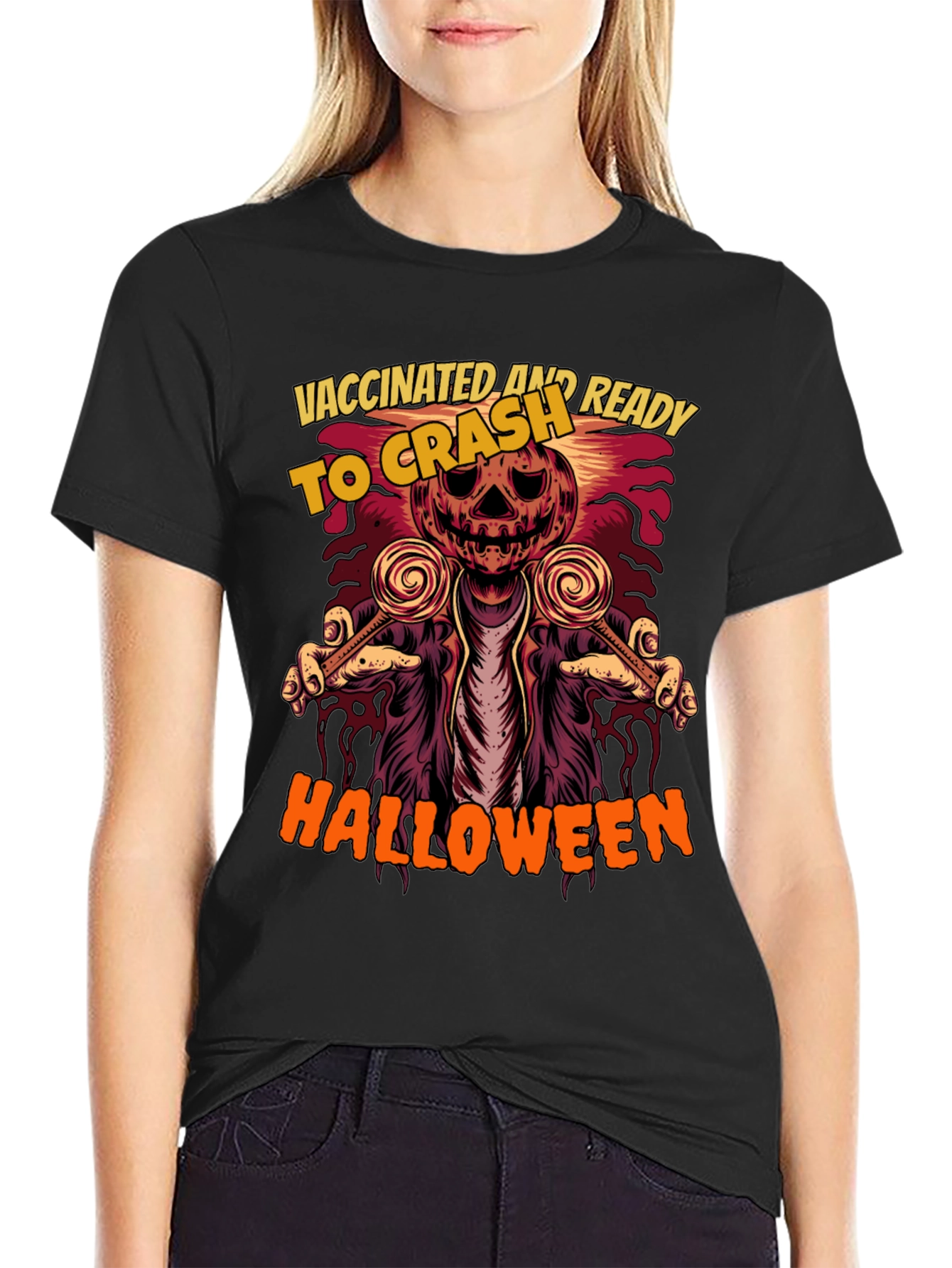 Vaccinated and Ready to Crash Halloween T-Shirt