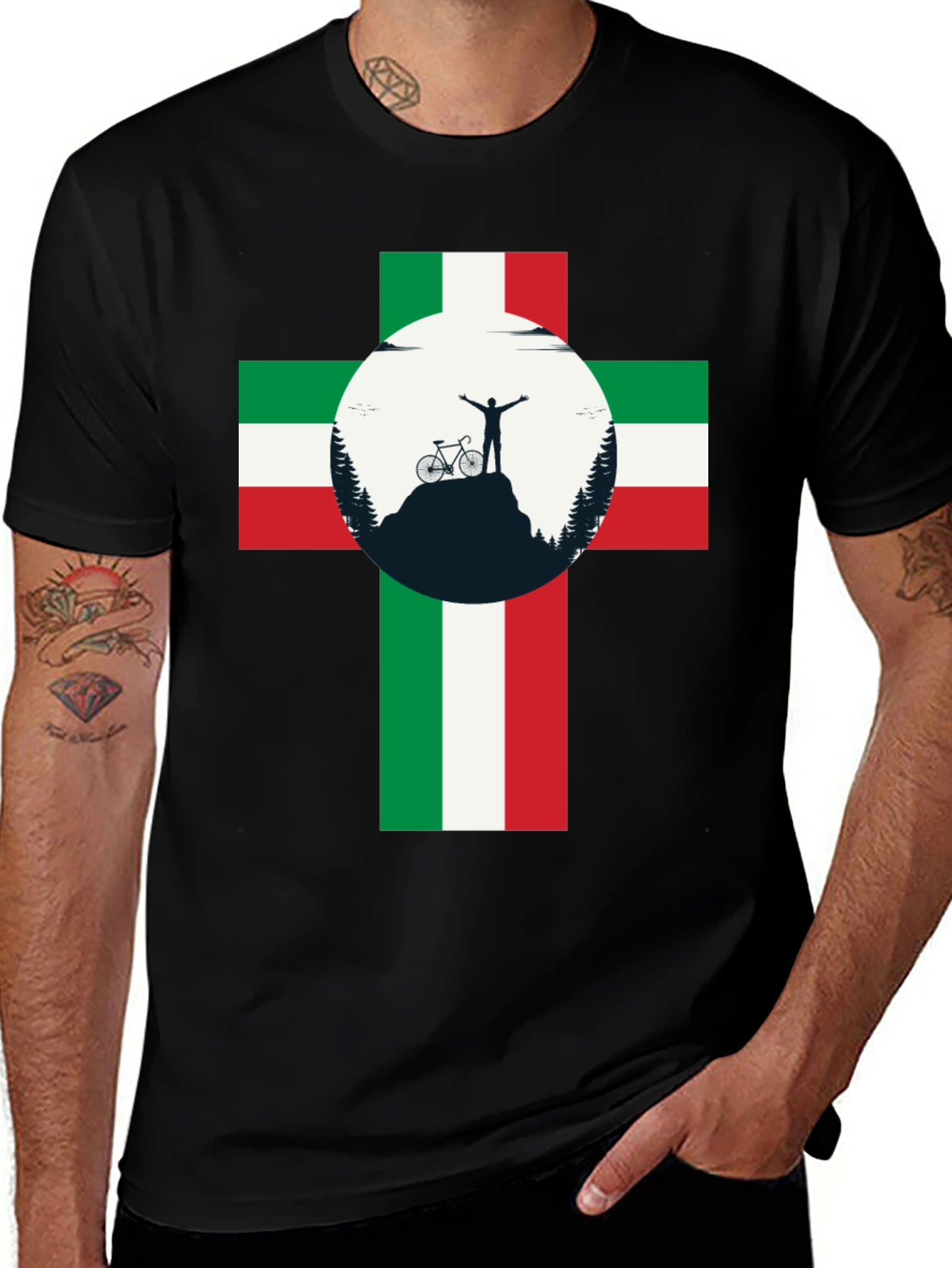 Italian Cyclist T-Shirt: Mountain Victory!