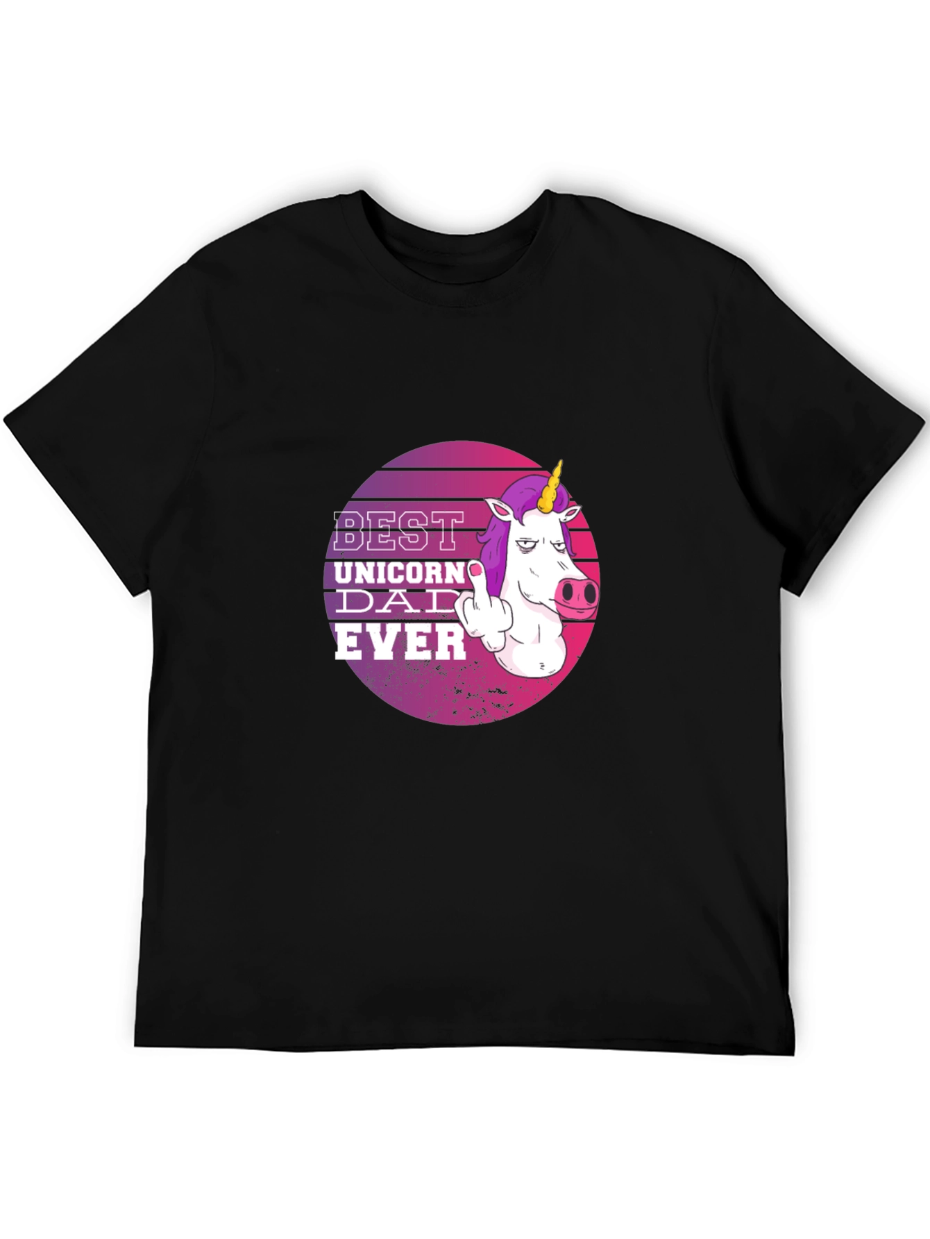 Best Unicorn Dad Ever Black T-Shirt