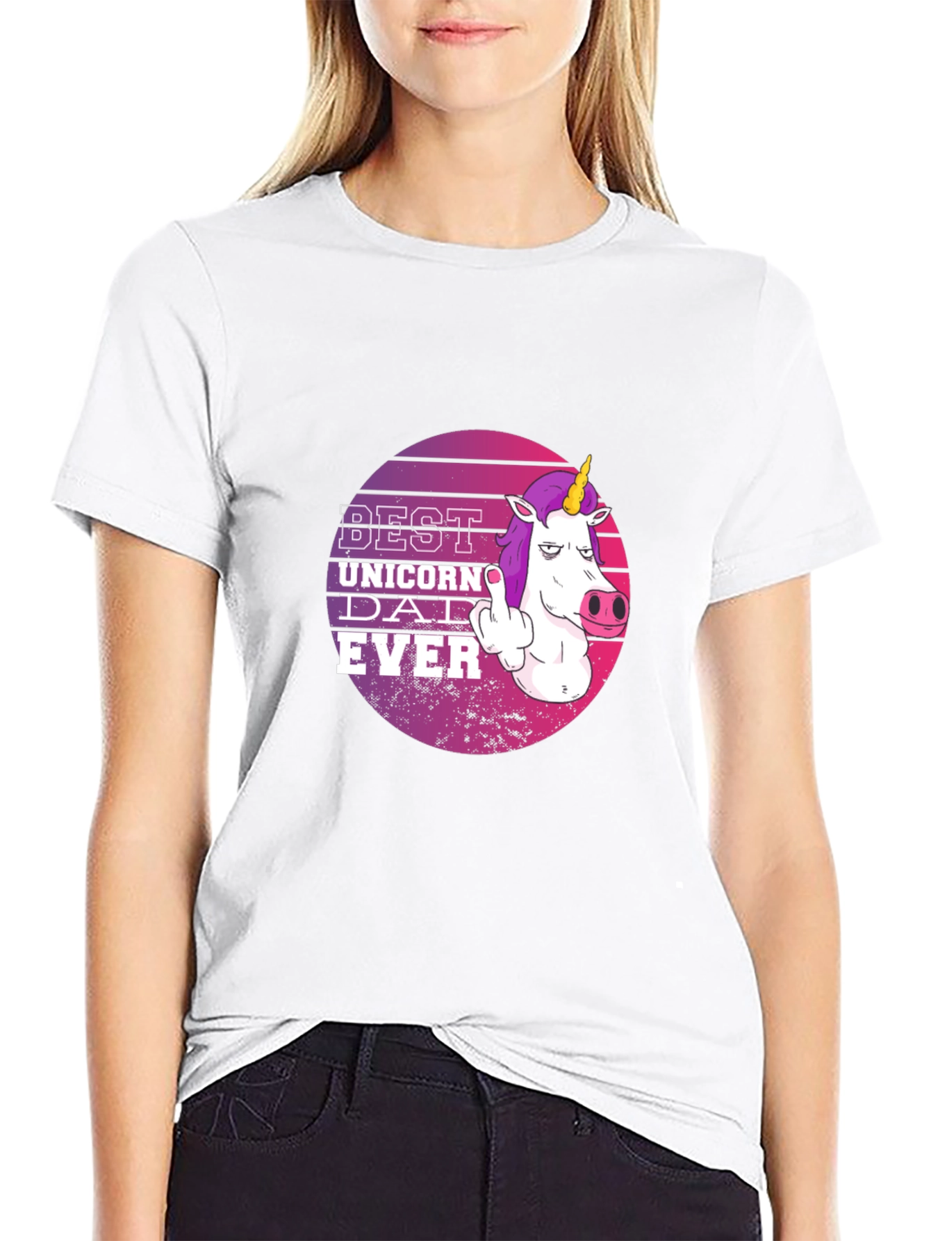 Best Unicorn Dad Ever Black T-Shirt