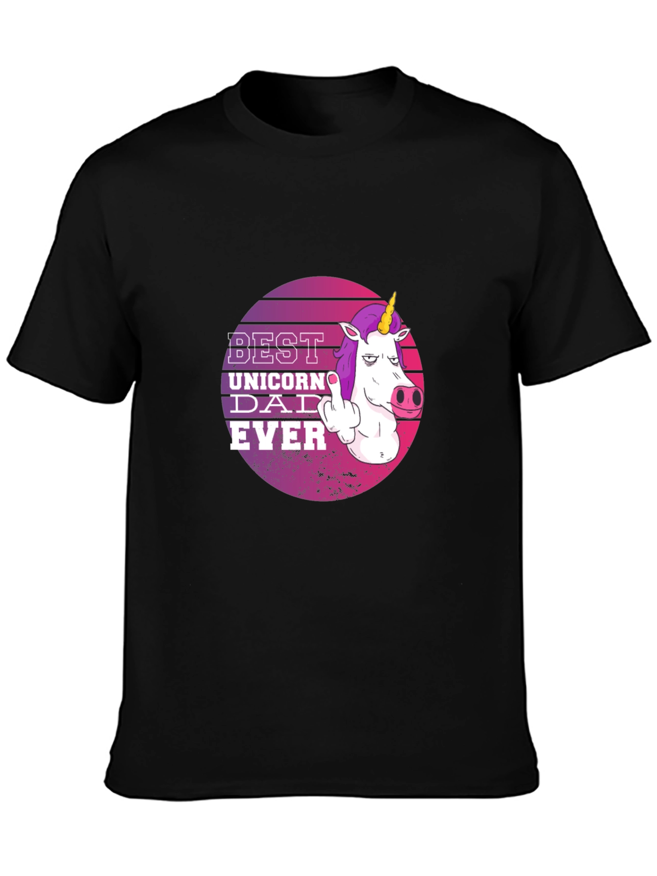 Best Unicorn Dad Ever Black T-Shirt