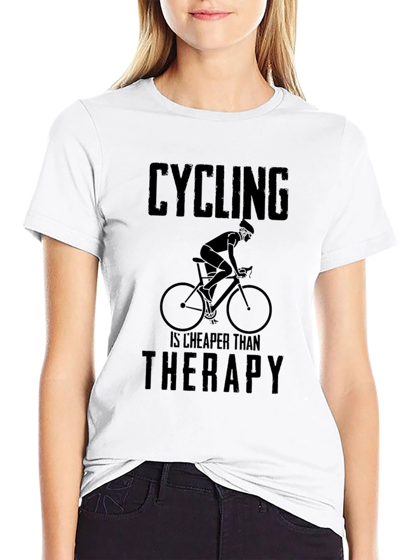 Cycling is Cheaper Than Therapy Graphic Tee