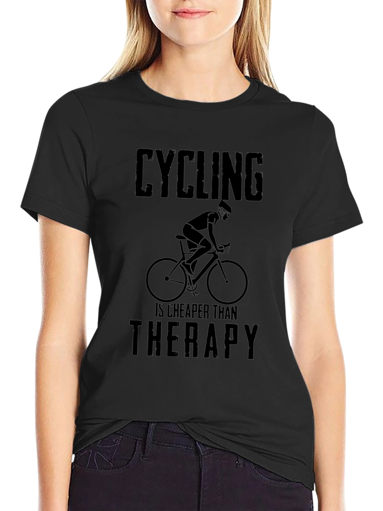 Cycling is Cheaper Than Therapy Graphic Tee