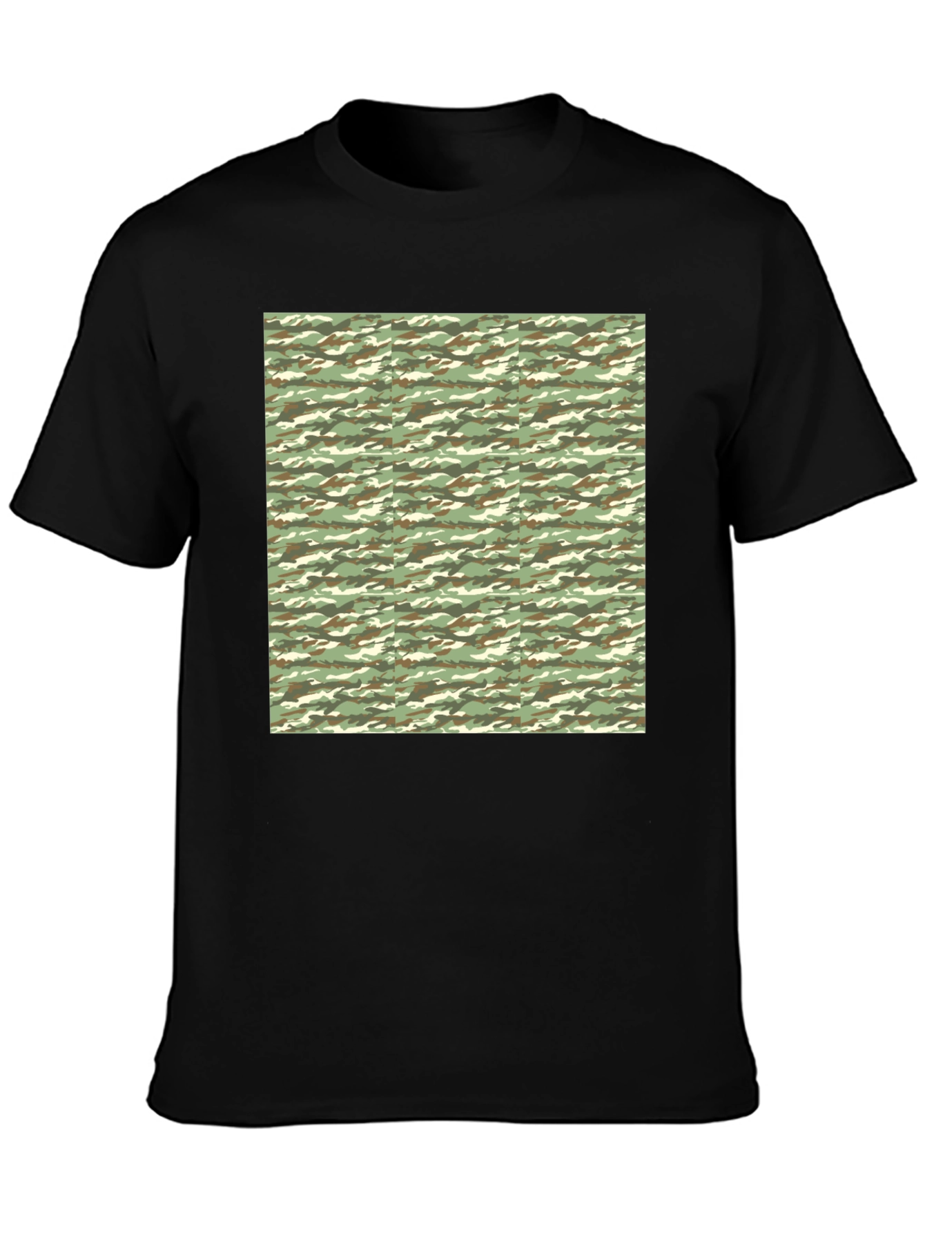 Camo Print Black T-Shirt