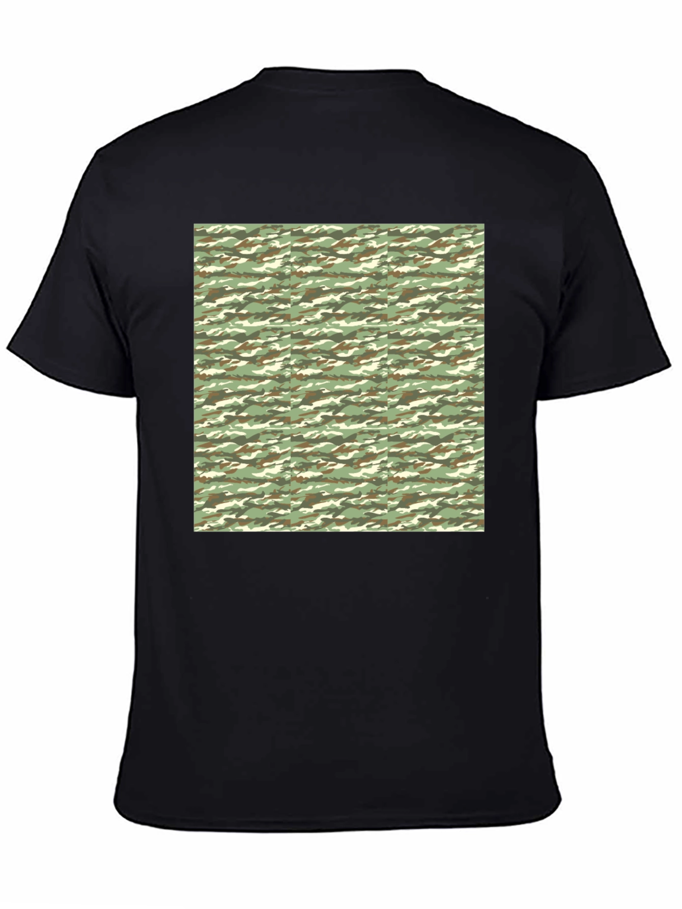 Camo Print Black T-Shirt