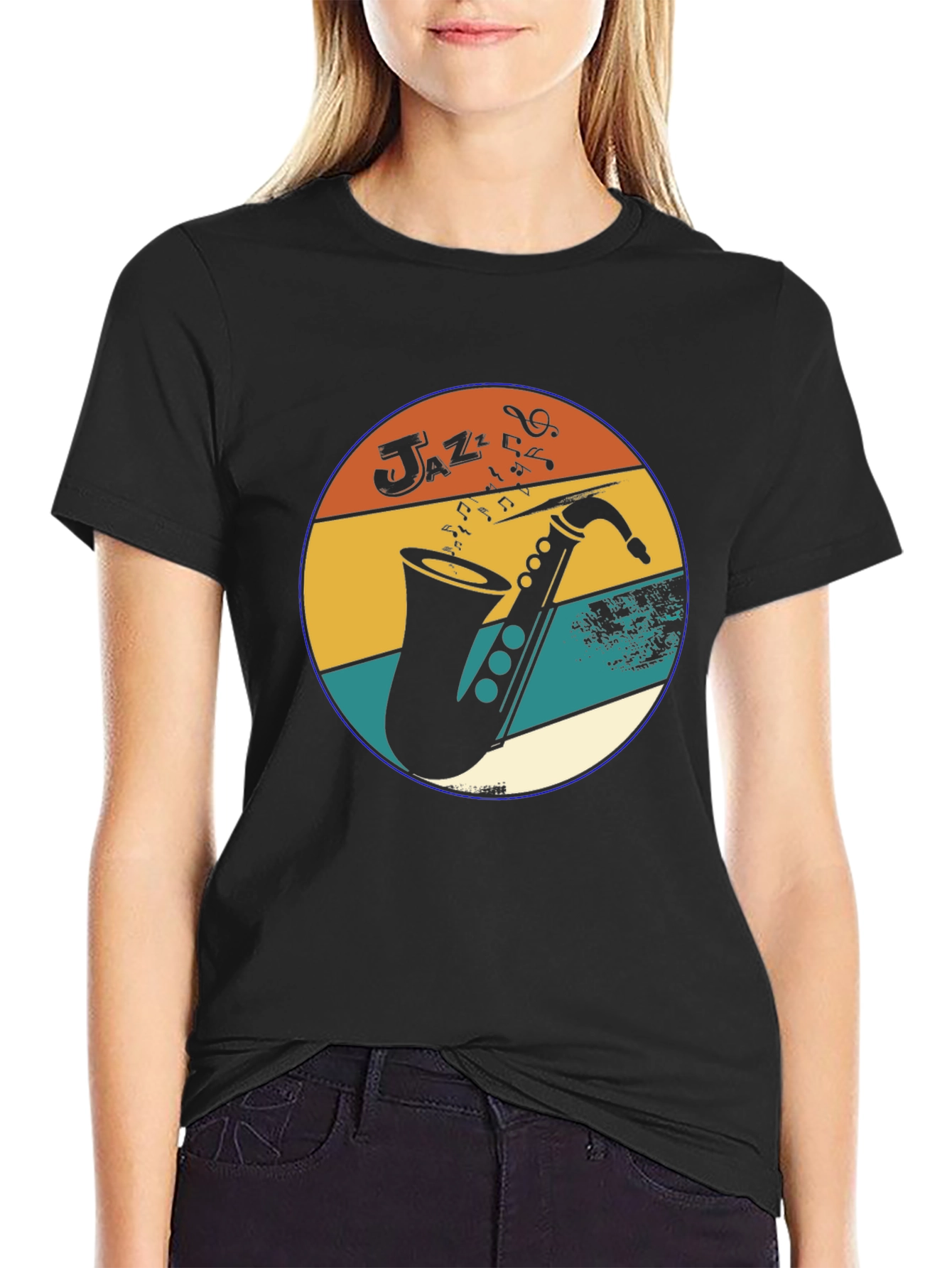 Retro Jazz Saxophone Graphic Tee