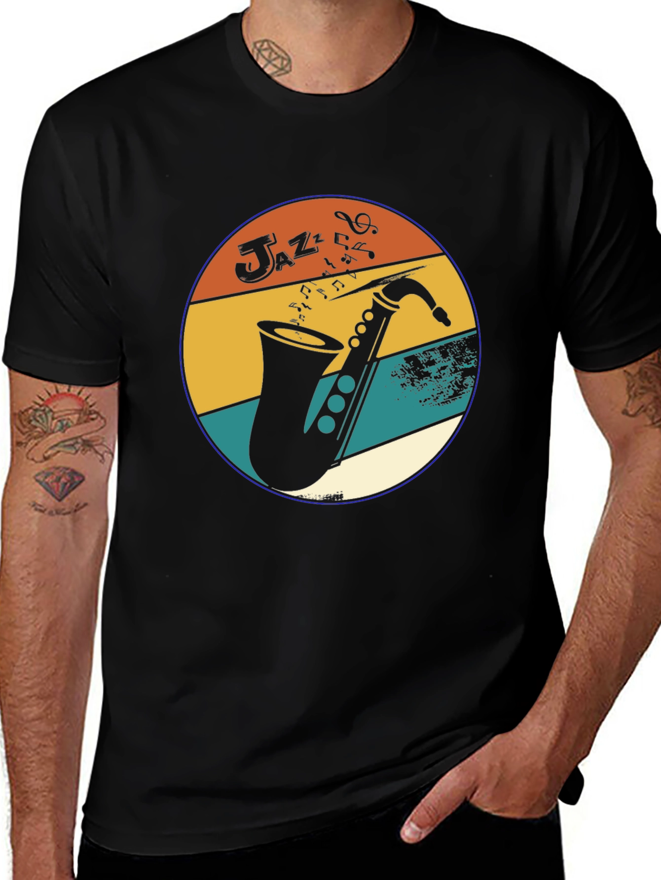 Retro Jazz Saxophone Graphic Tee