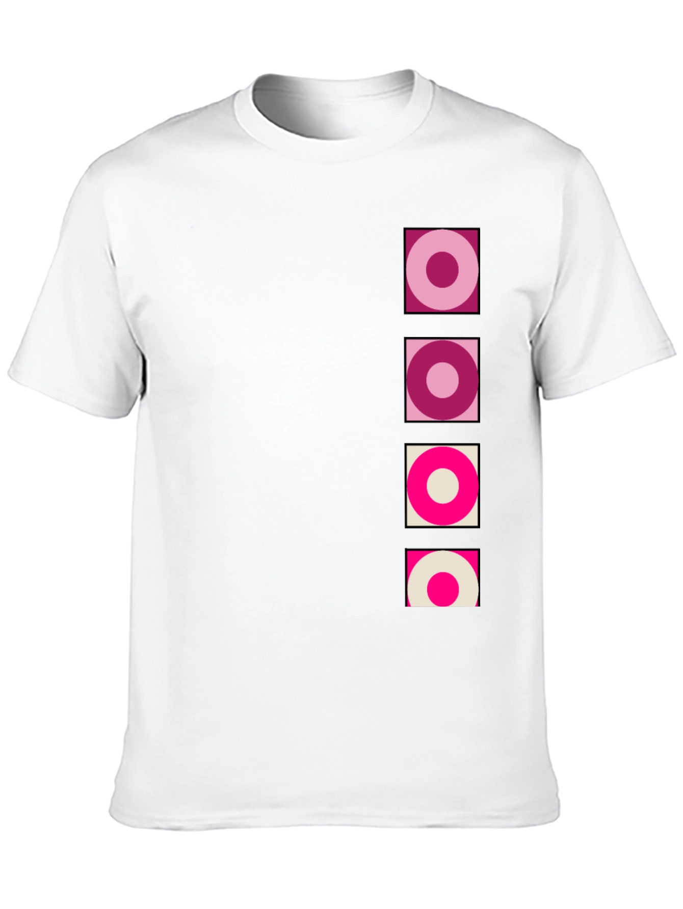 Retro Circle Design Black T-Shirt
