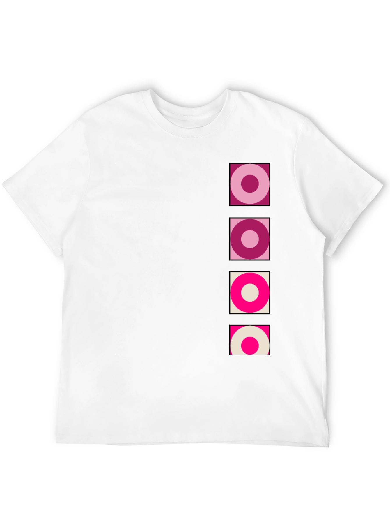 Retro Circle Design Black T-Shirt