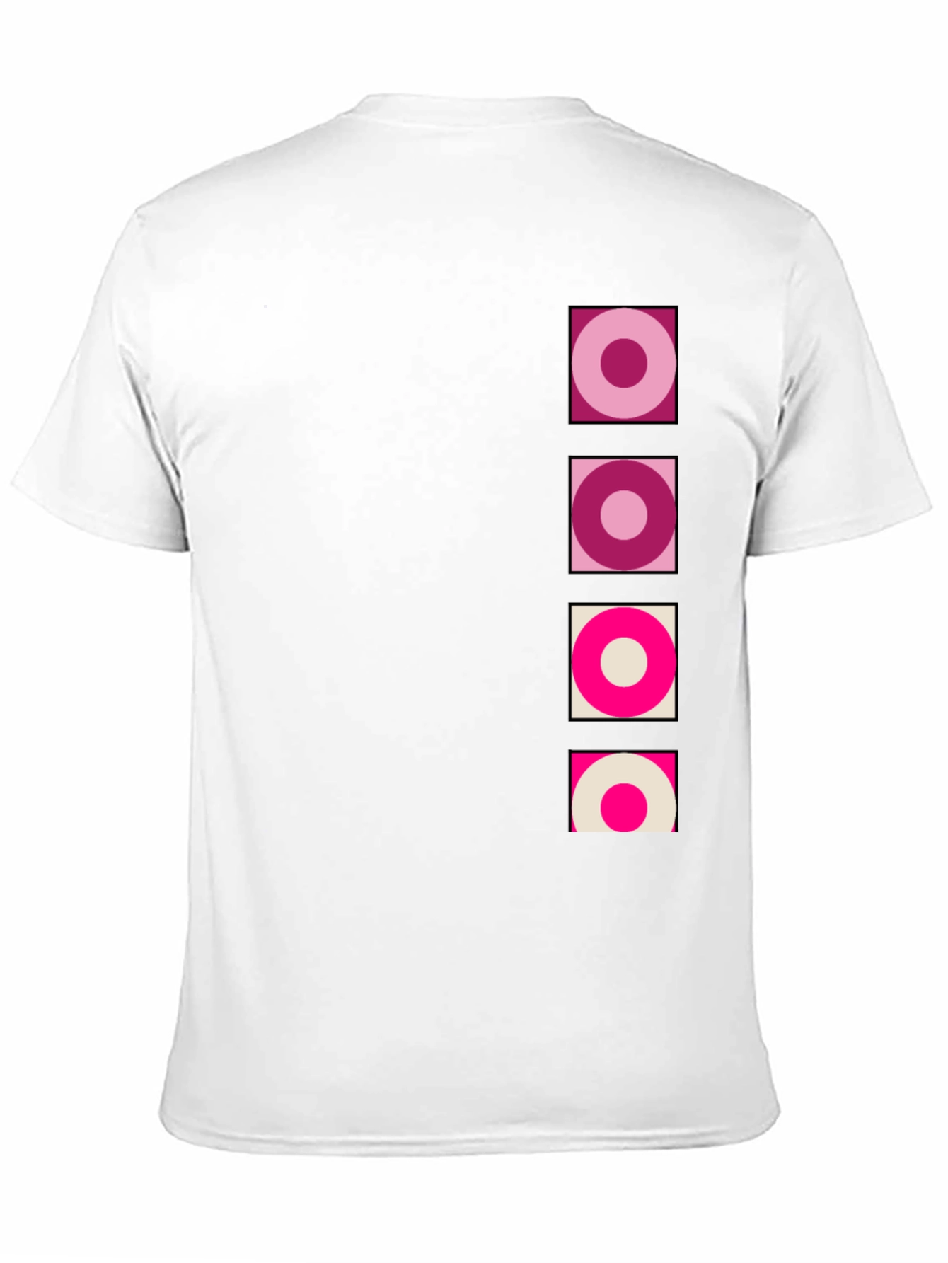 Retro Circle Design Black T-Shirt