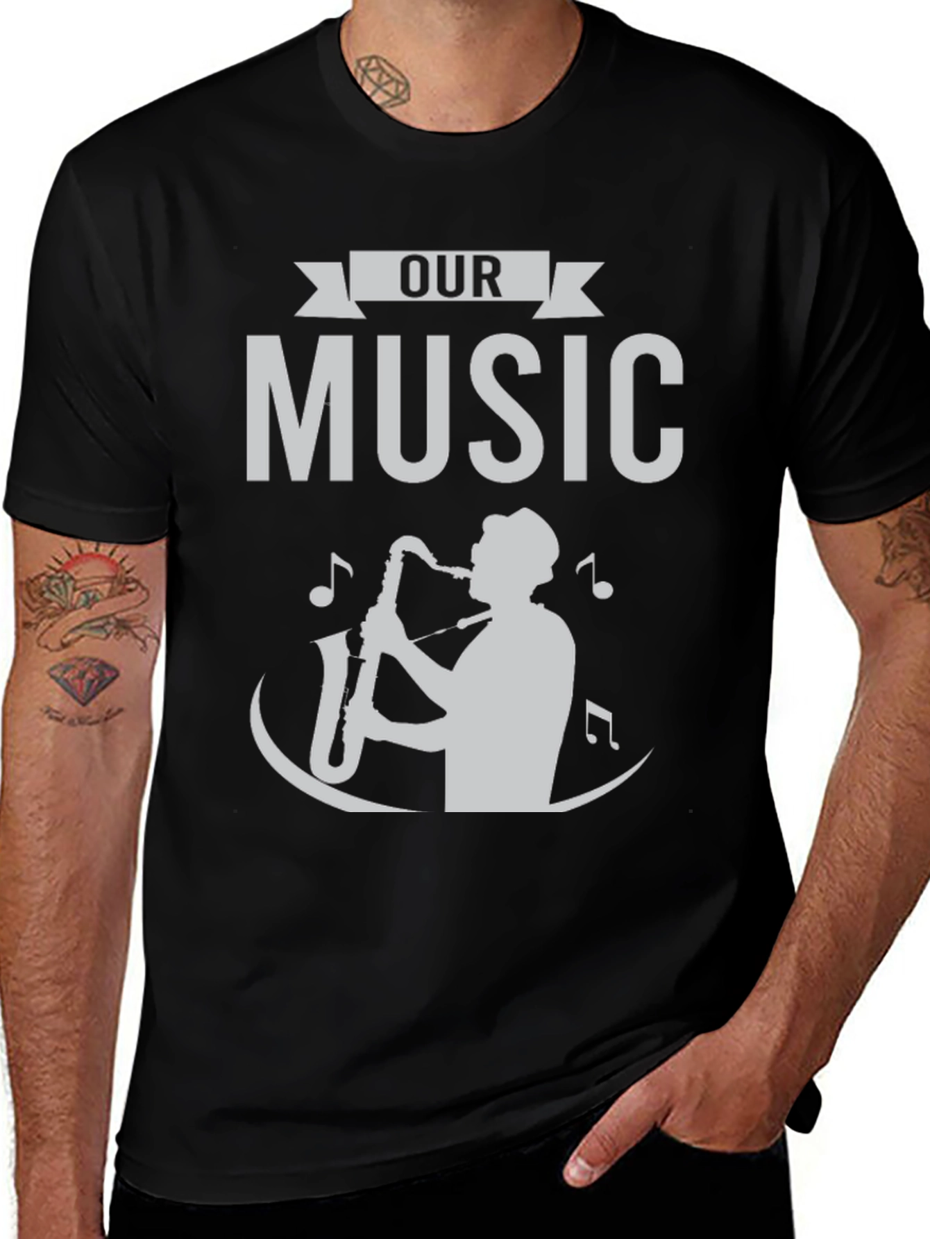 Our Music Saxophone T-Shirt - Classic Design