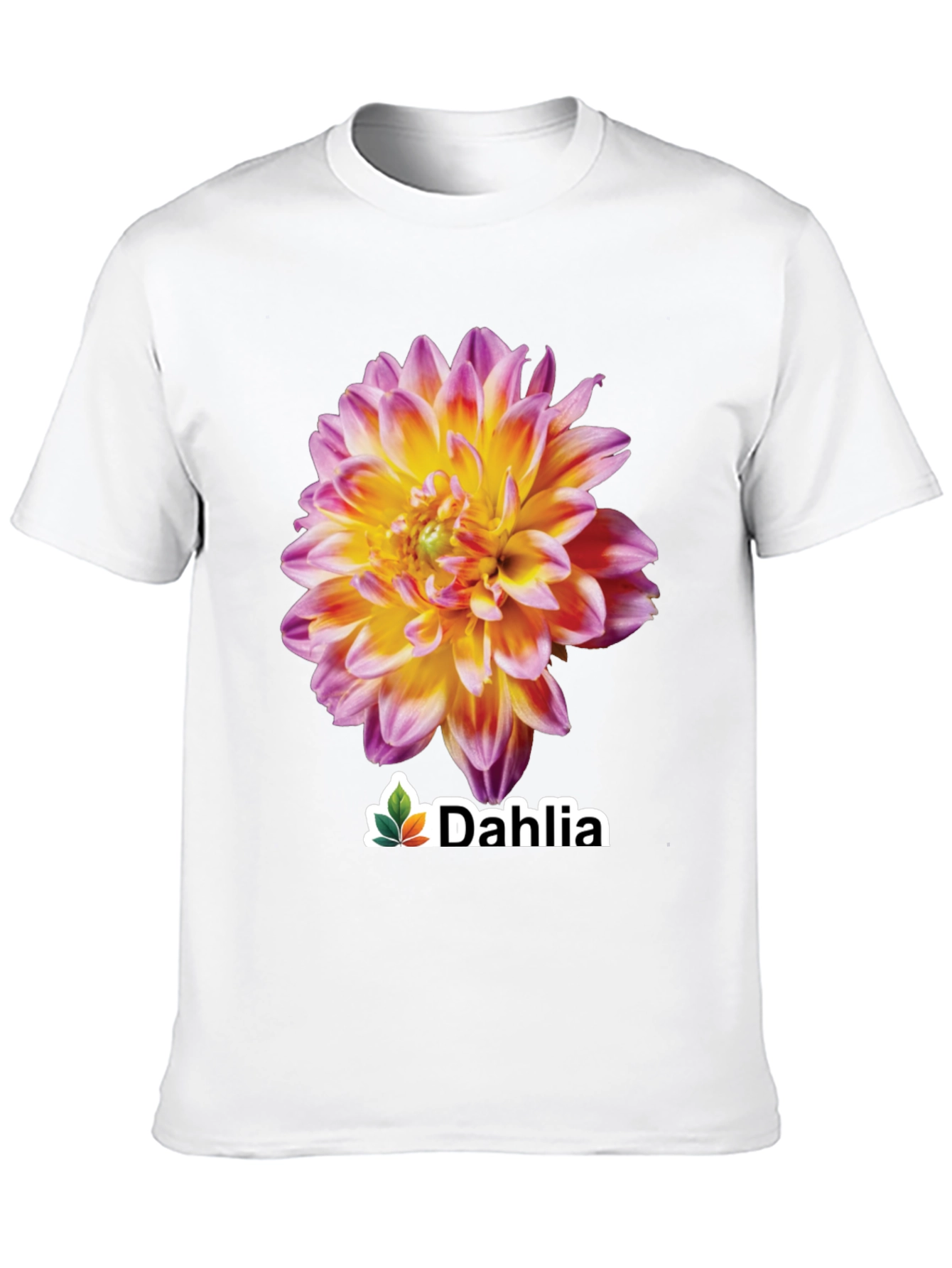 Dahlia Flower Graphic Tee - Stylish Black T-Shirt