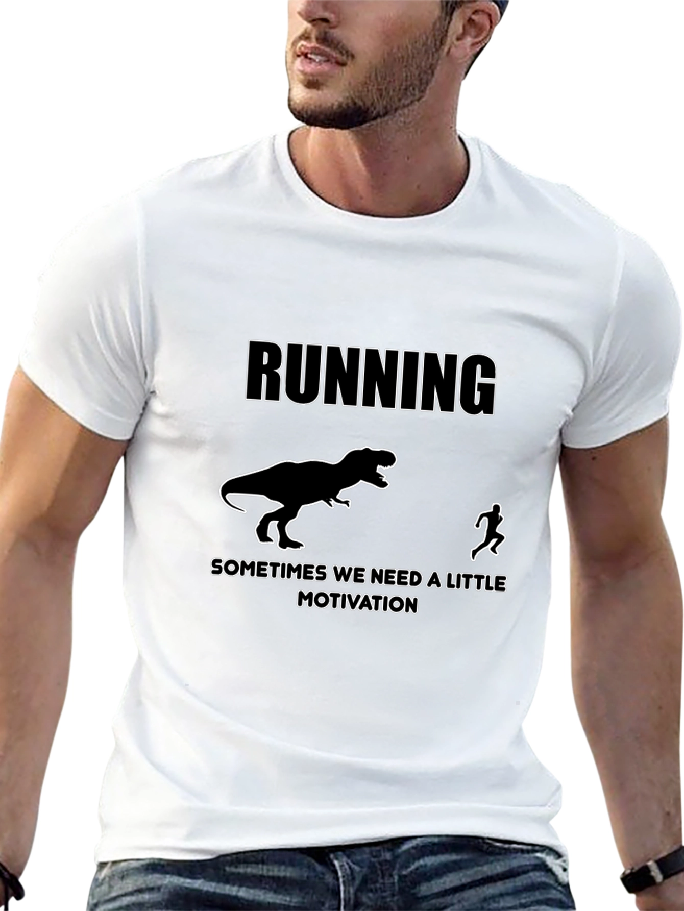 Running Motivation T-Shirt: Dinosaur Chase