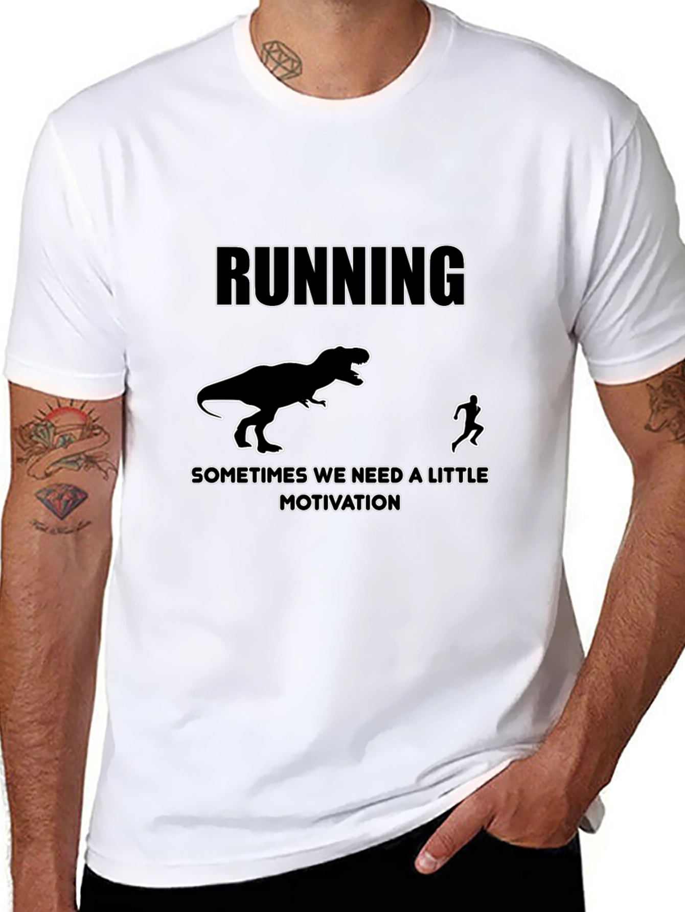 Running Motivation T-Shirt: Dinosaur Chase