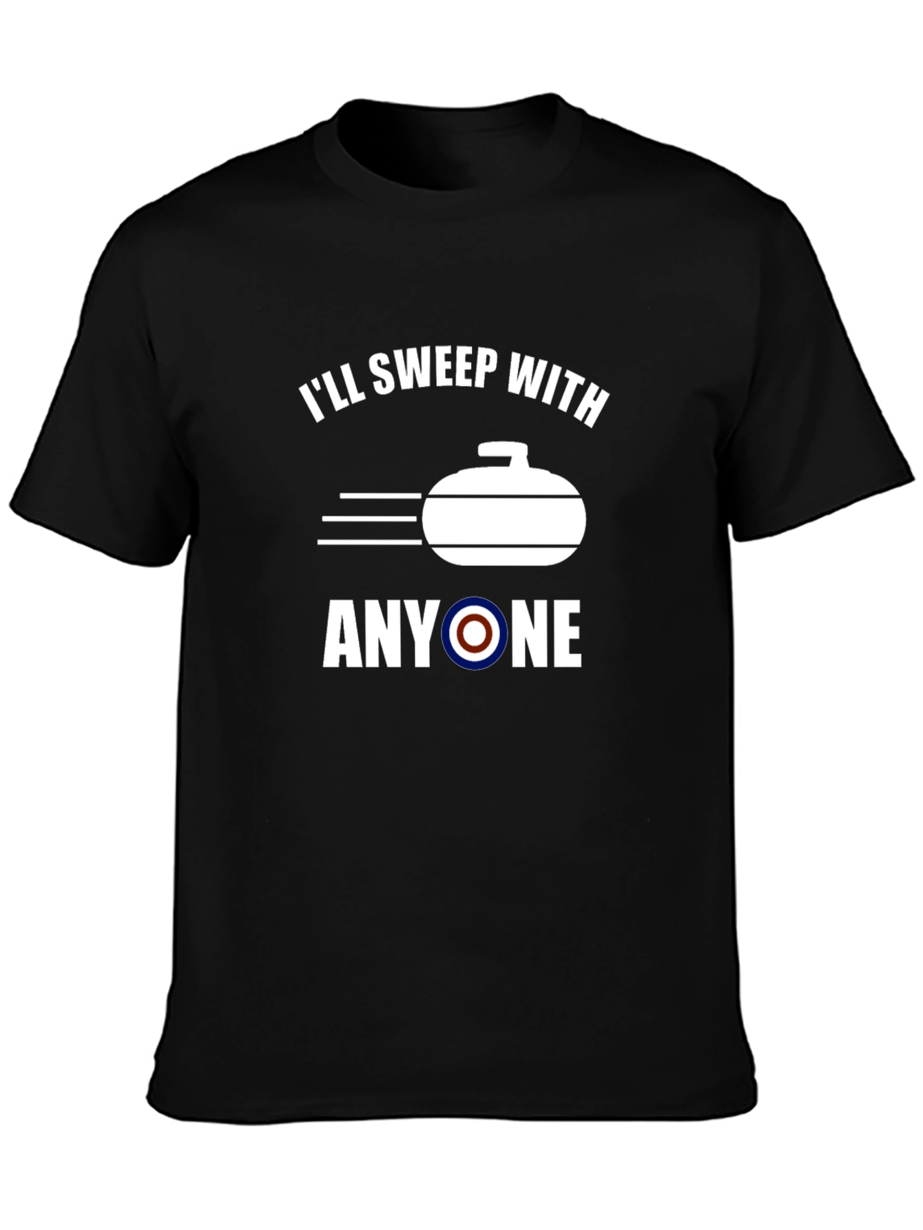 Funny Curling T-Shirt: Ill Sweep With Anyone
